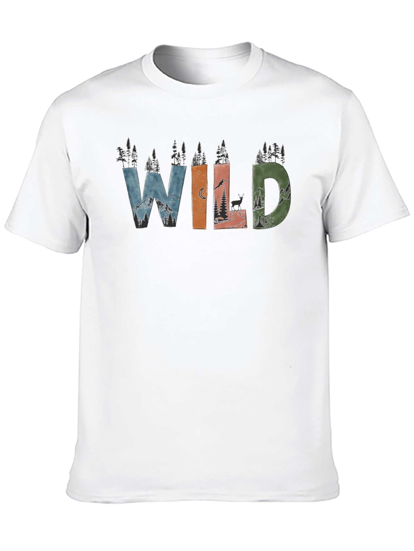Black Wild Nature Graphic Tee - Black Cotton Blend view 10
