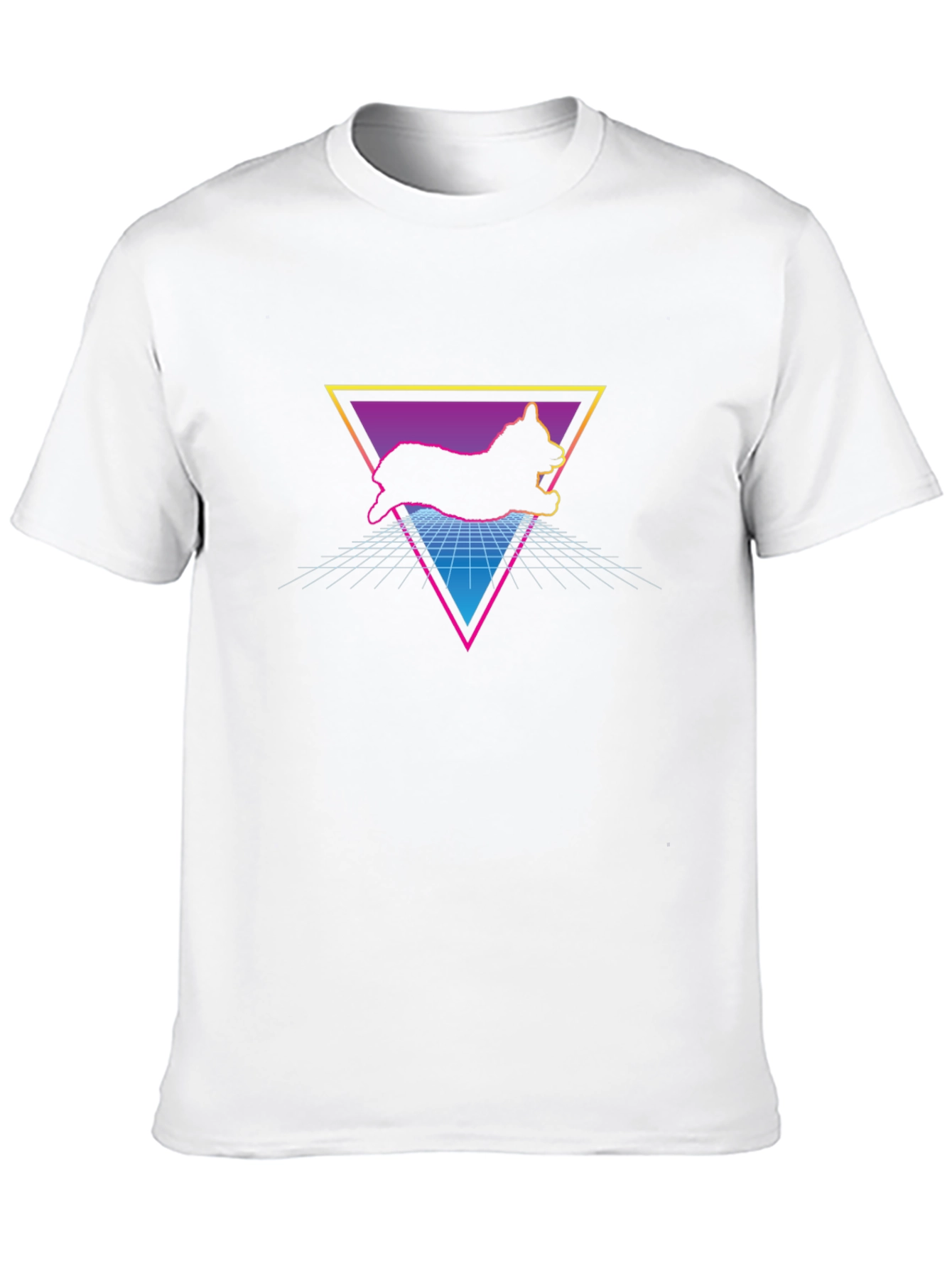 Black Retro 80s Corgi Triangle T-Shirt - Black view 10