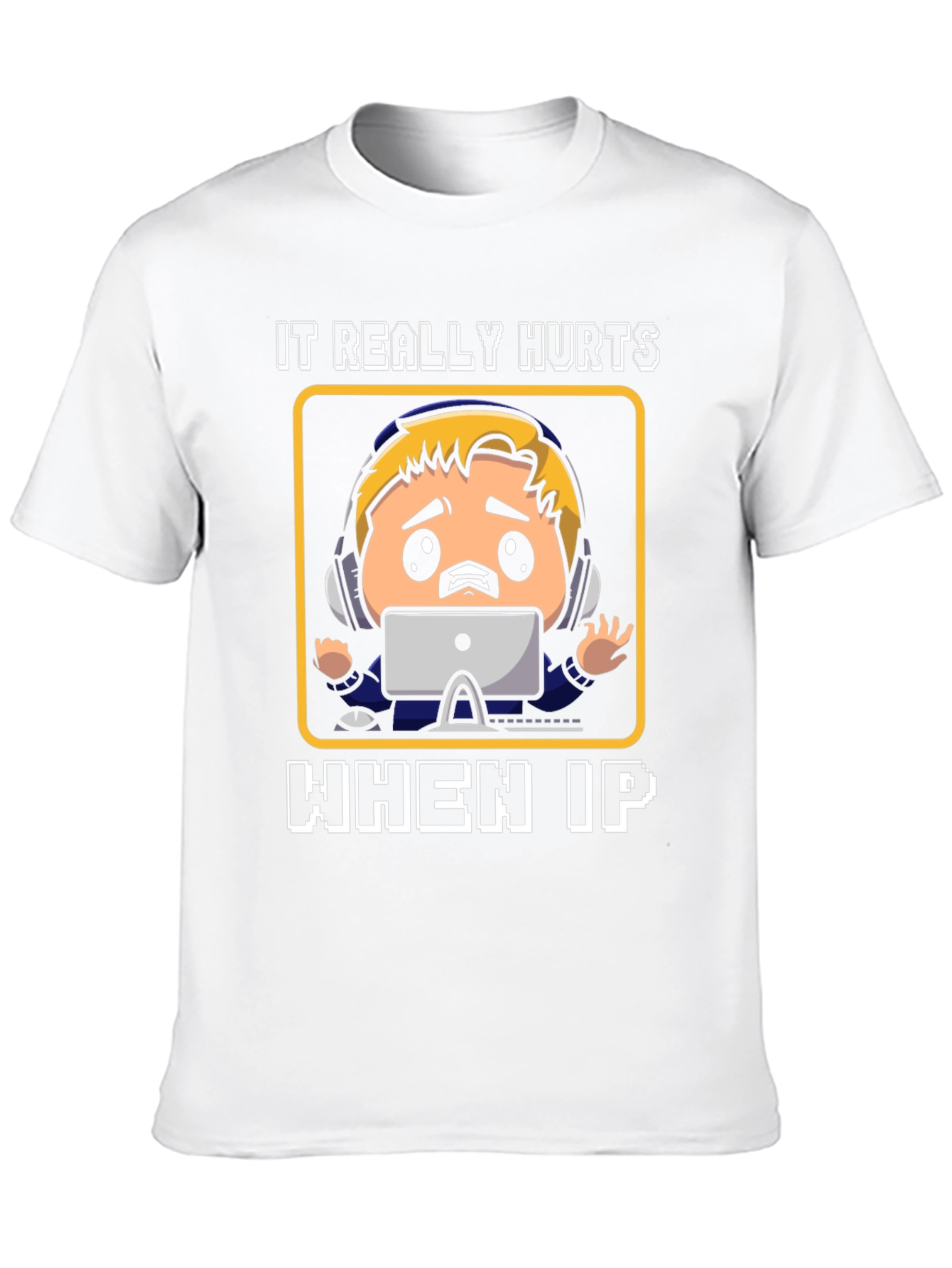 Black Gamer "IP Hurts" Black Cotton T-Shirt view 10