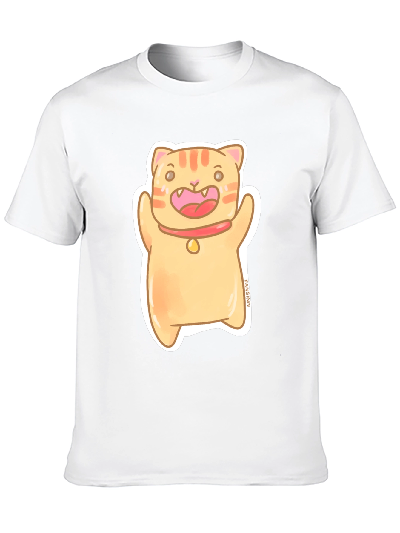 Black Cute Cat Cartoon Graphic Tee view 10
