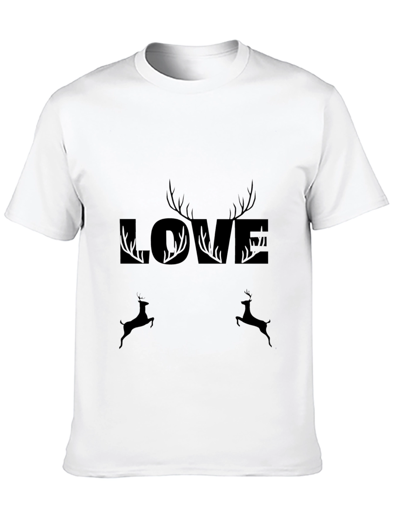 Black Love Deer Graphic Tee - Stylish Black T-Shirt view 10