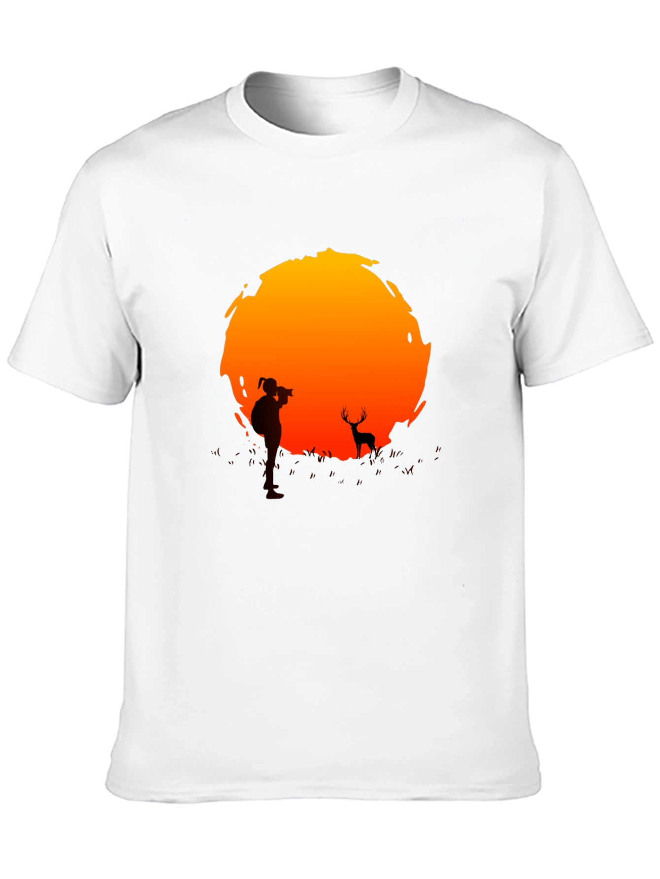 Black Sunset Photographer Graphic Tee - Black Cotton T-Shirt view 10