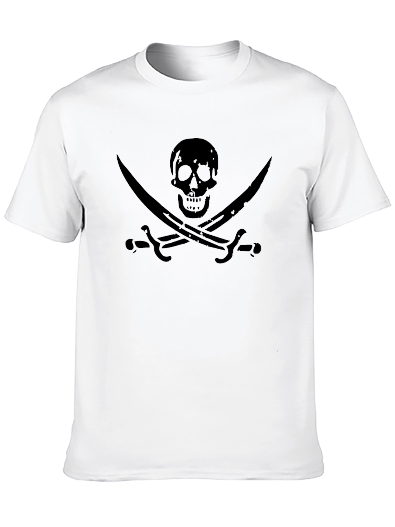 Black Pirate Skull & Swords Graphic Tee view 10