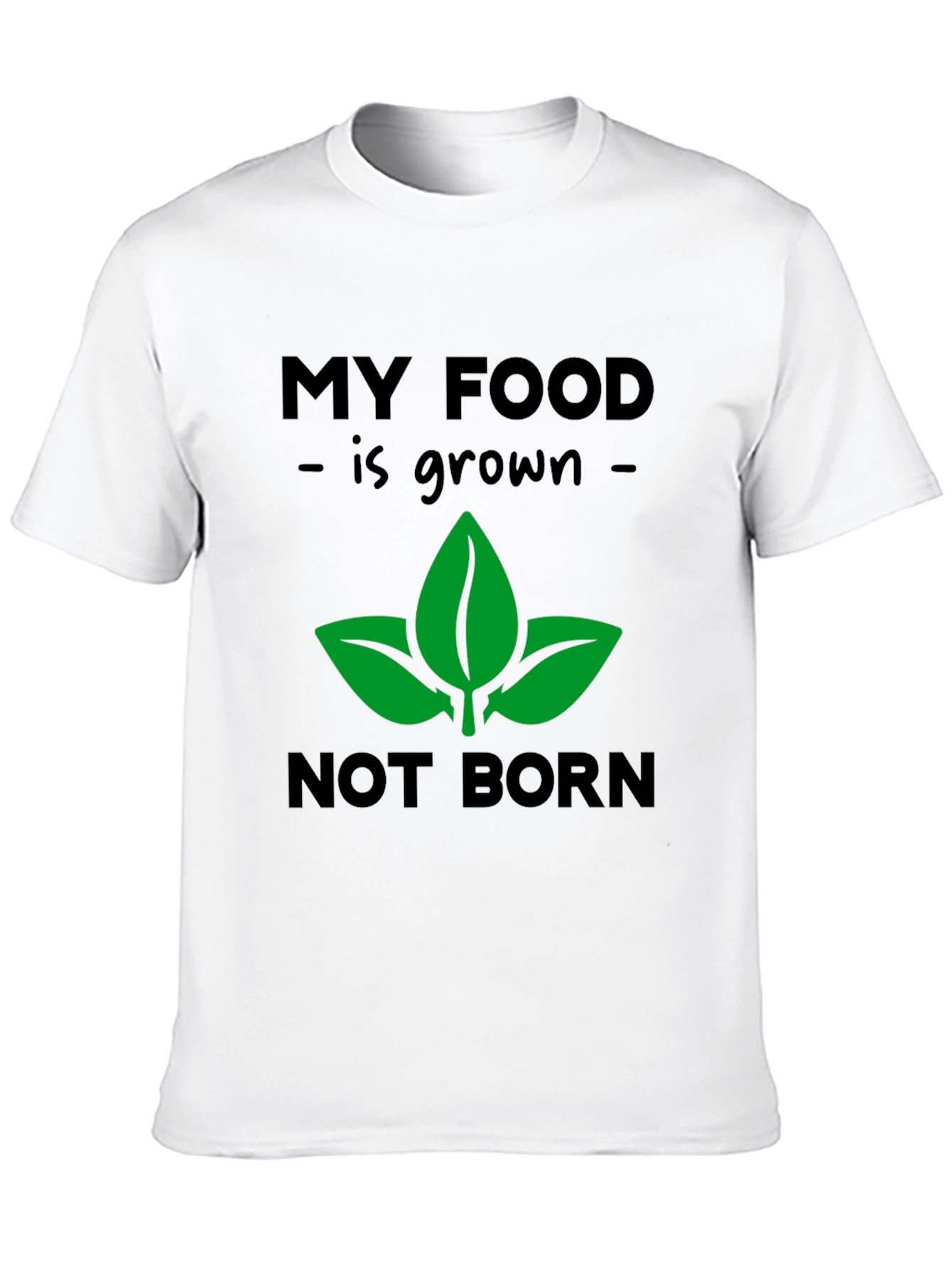 Black Vegan T-Shirt: My Food is Grown Not Born, Plant-Based Tee view 10