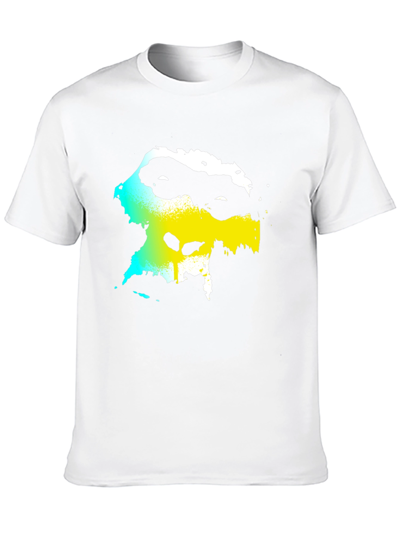 Black Abstract Face Graphic Black Tee view 10