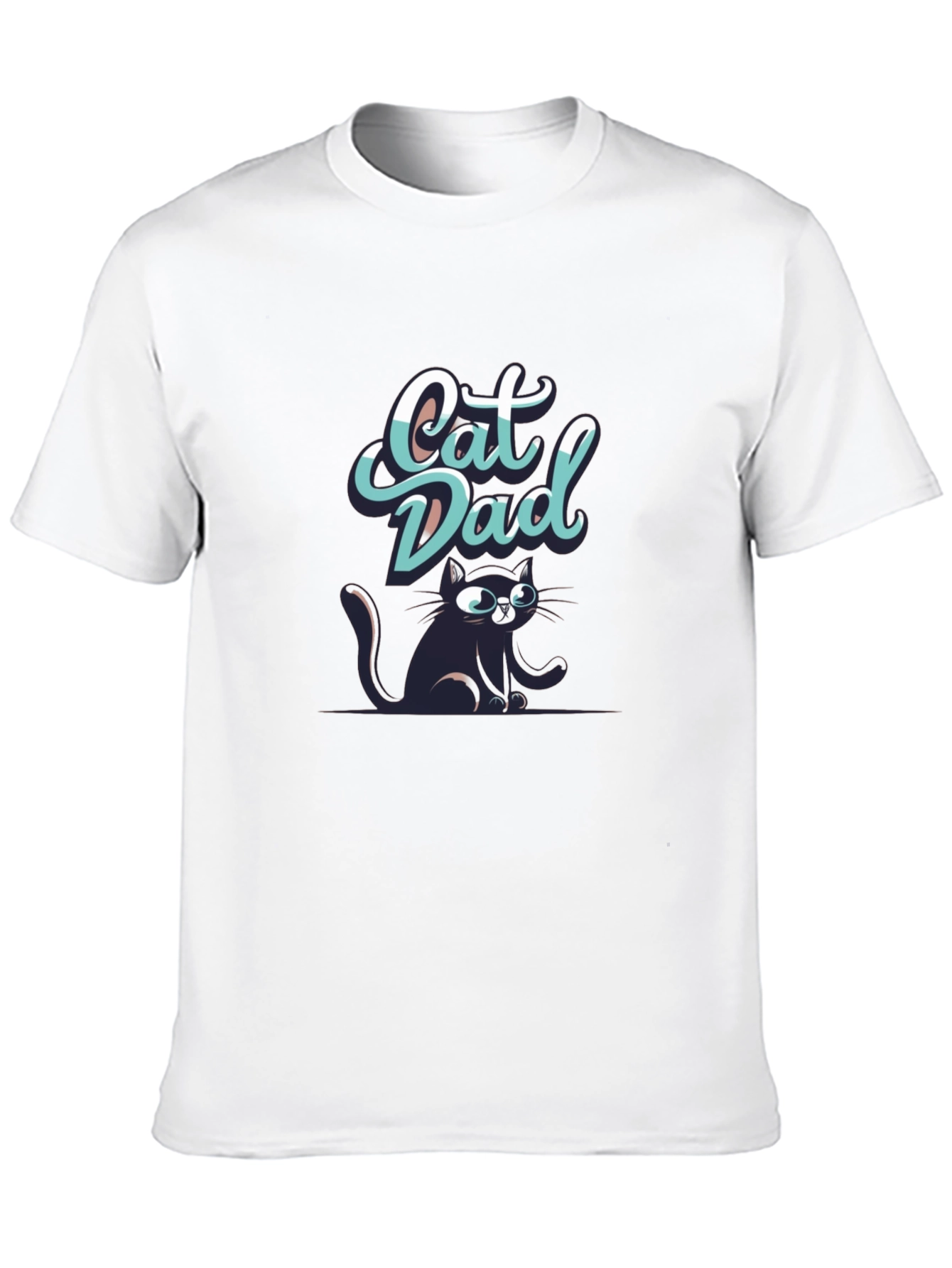 Black Cat Dad Graphic T-Shirt view 10
