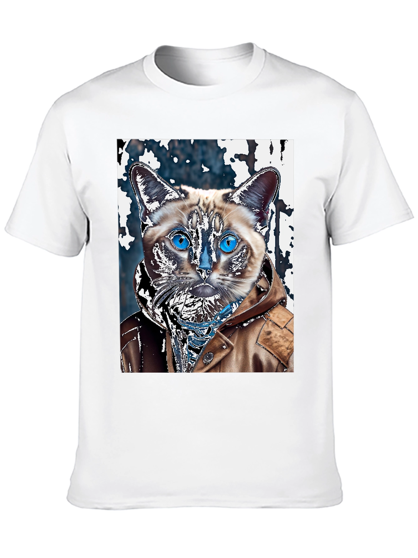 Black Cat in Jacket Graphic T-Shirt view 10