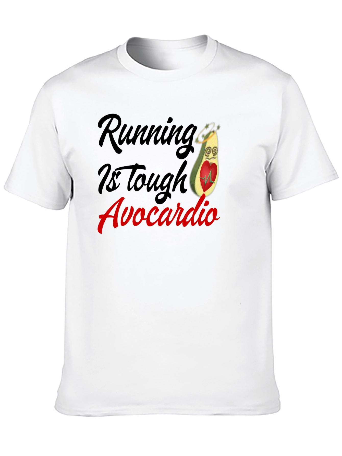 Black Running Is Tough Avocardio T-Shirt view 10