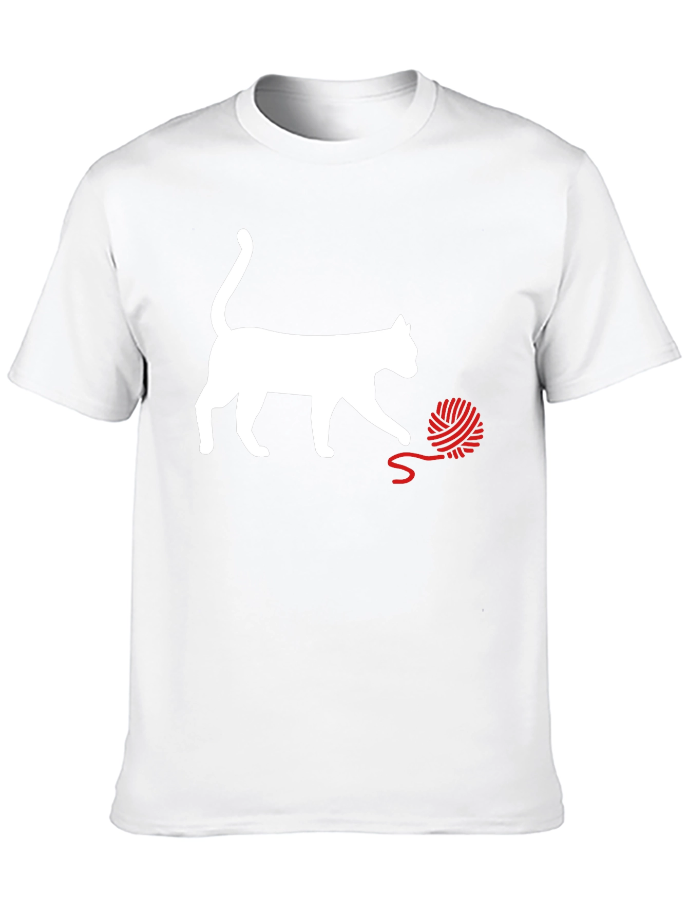 Black Cat & Yarn Ball Graphic T-Shirt - Fun & Playful! view 10