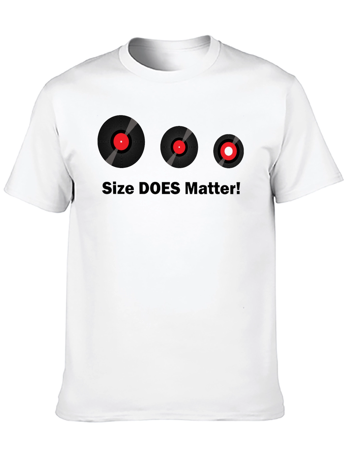 Black Size DOES Matter T-Shirt - Vinyl Record Design view 10