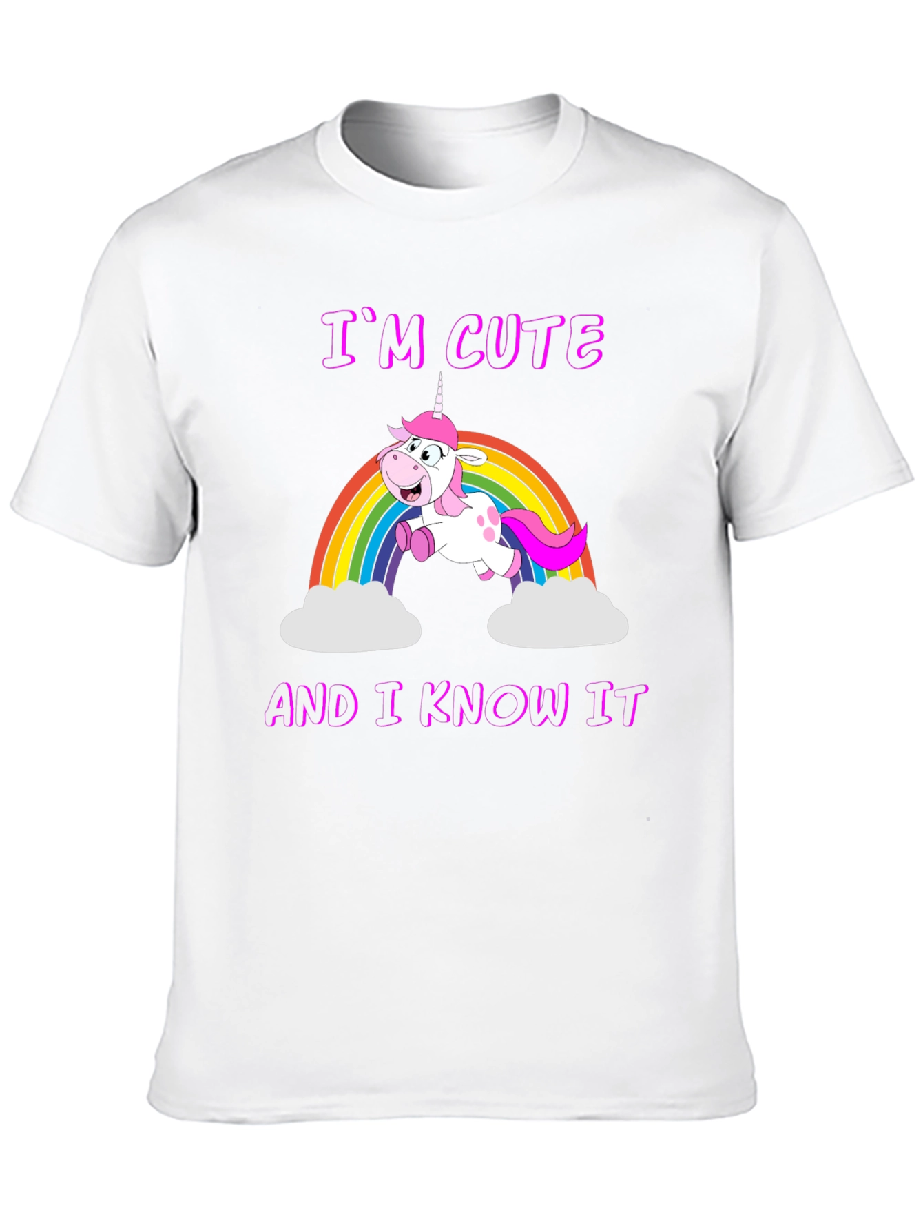 Black Cute Unicorn Rainbow Graphic T-Shirt view 10