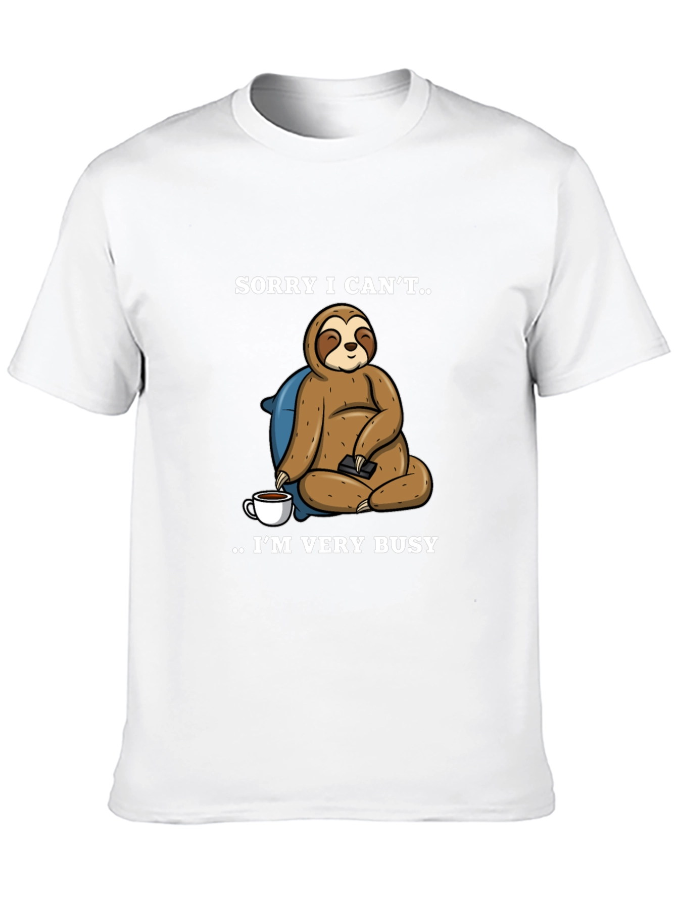 Black Sorry I Can't Sloth T-Shirt - Very Busy view 10