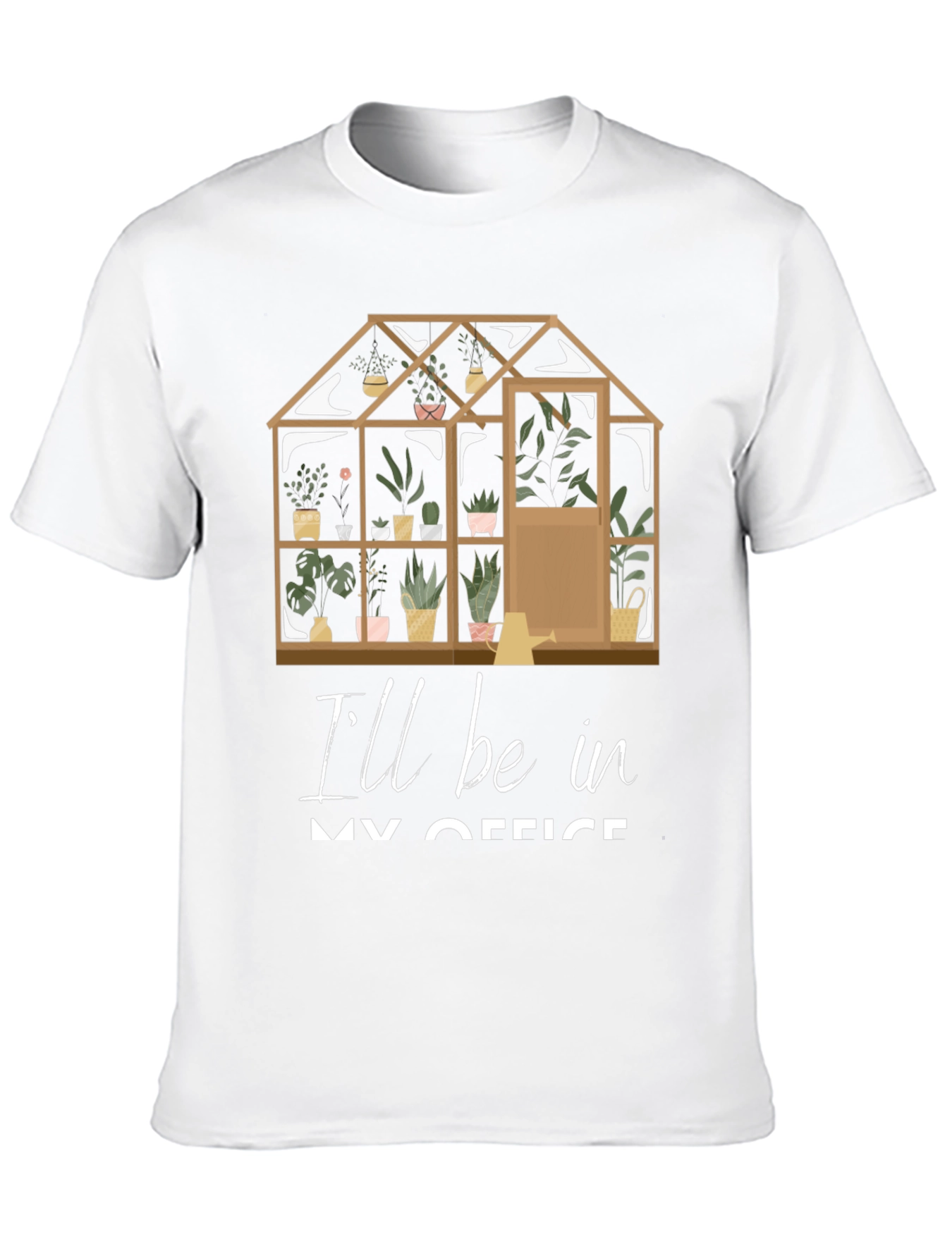 Black Gardener's Office T-Shirt: Greenhouse Design view 10