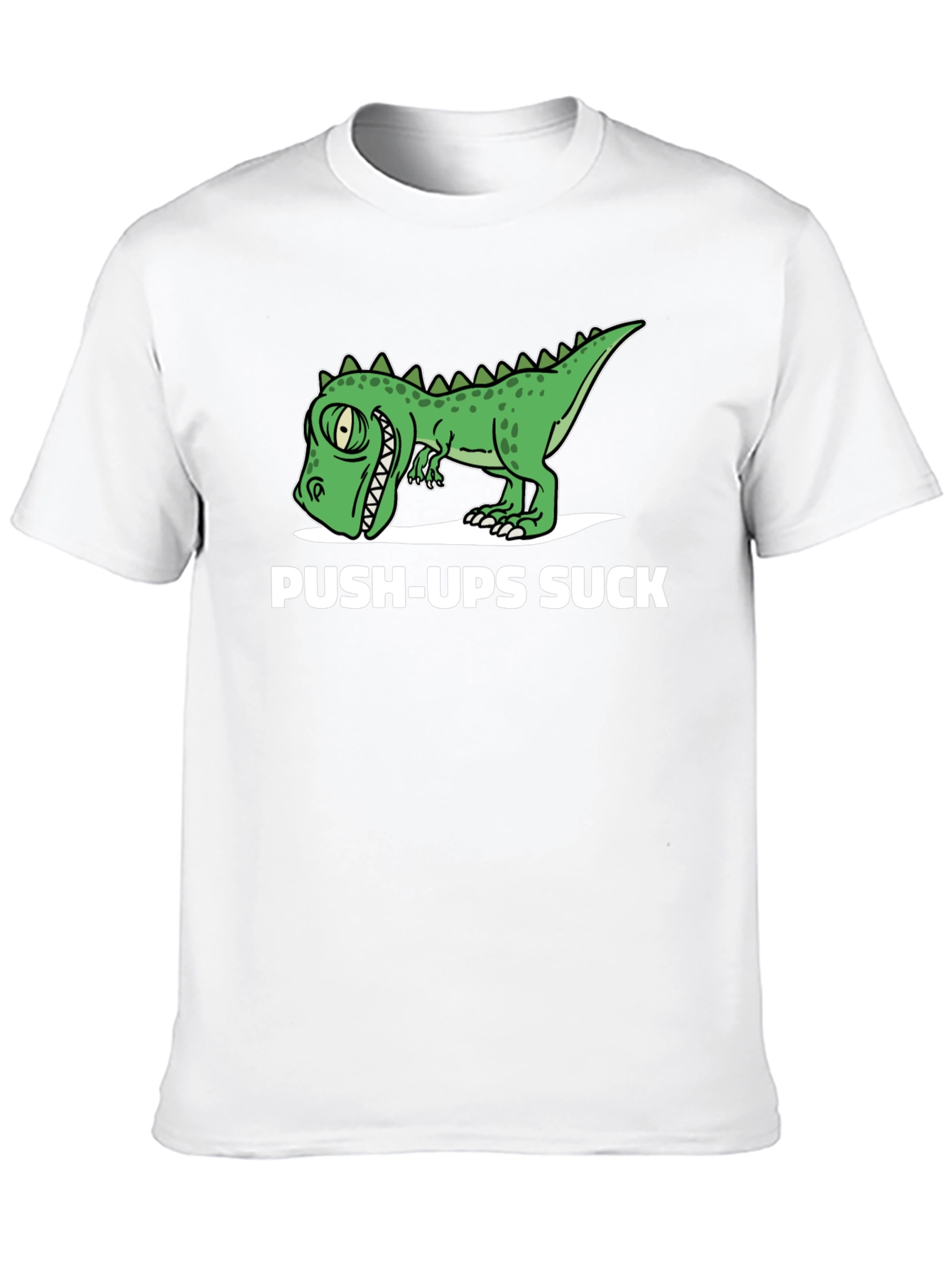 Black Funny Dinosaur Push-Ups Suck Graphic T-Shirt view 10