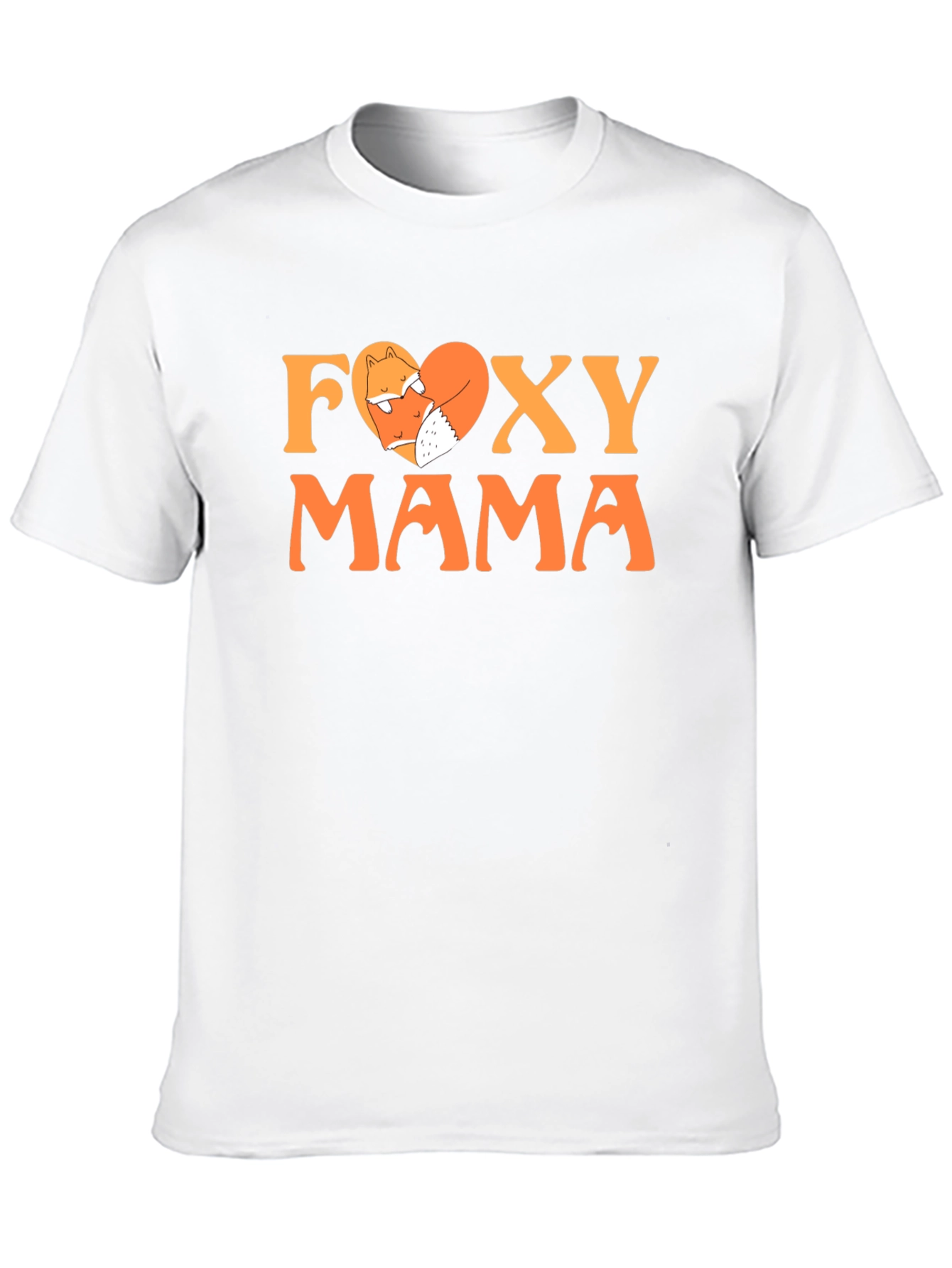 Black Foxy Mama Graphic Tee - Cute Fox Heart T-Shirt view 10