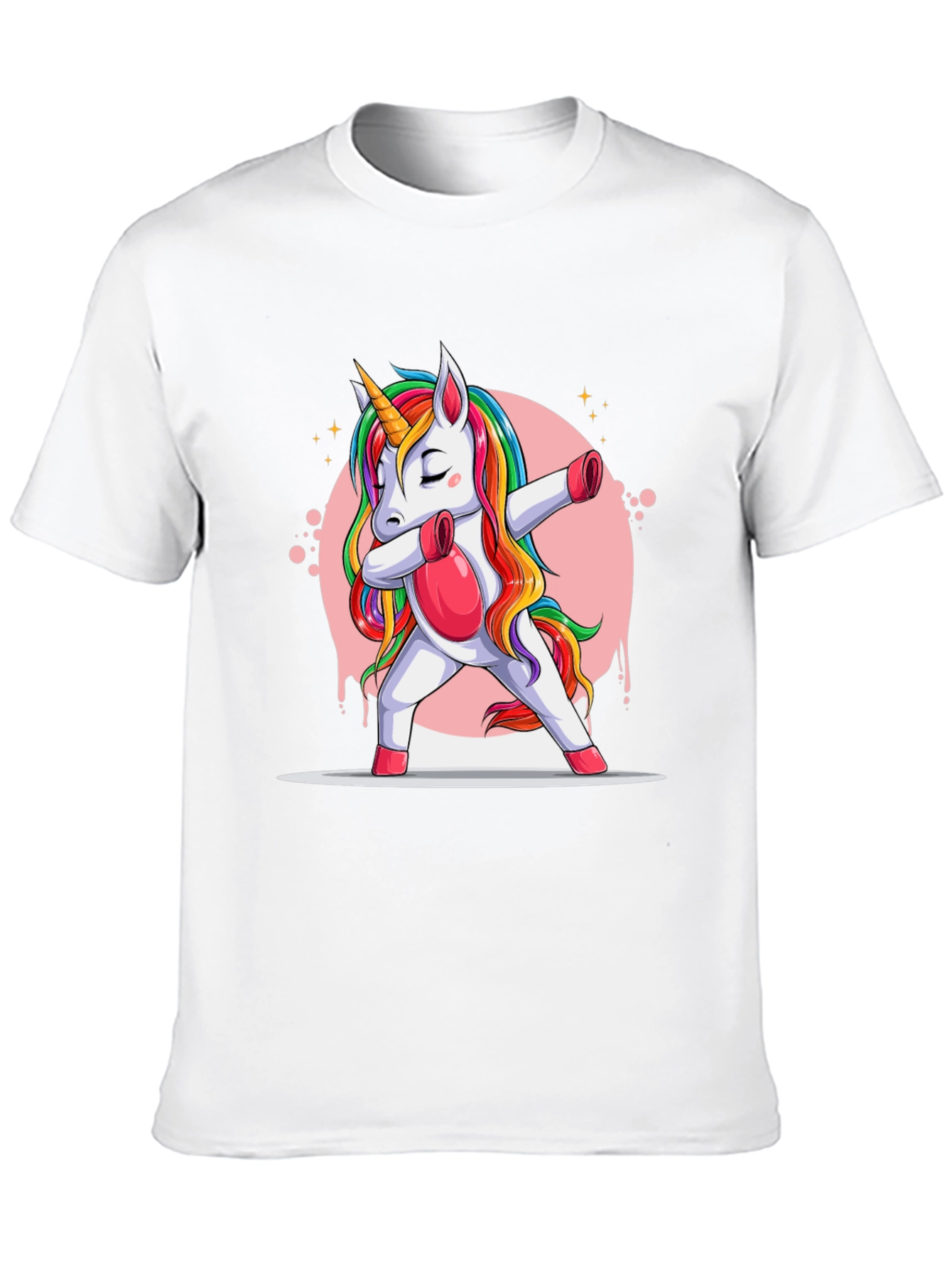 Black Dabbing Unicorn T-Shirt - Rainbow Mane Graphic Tee view 10
