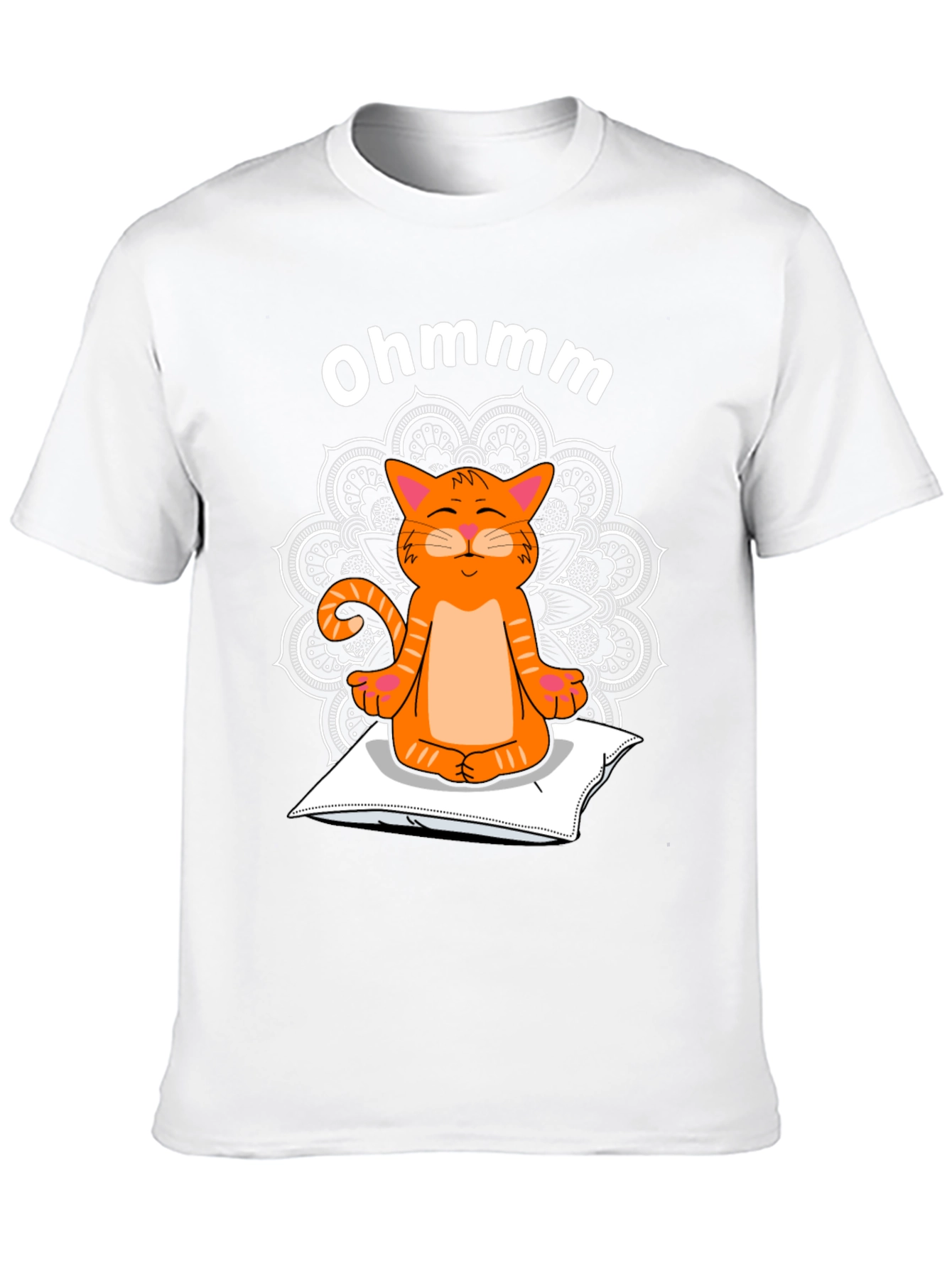 Black Ohmmm Cat Yoga T-Shirt - Meditating Feline Tee view 10