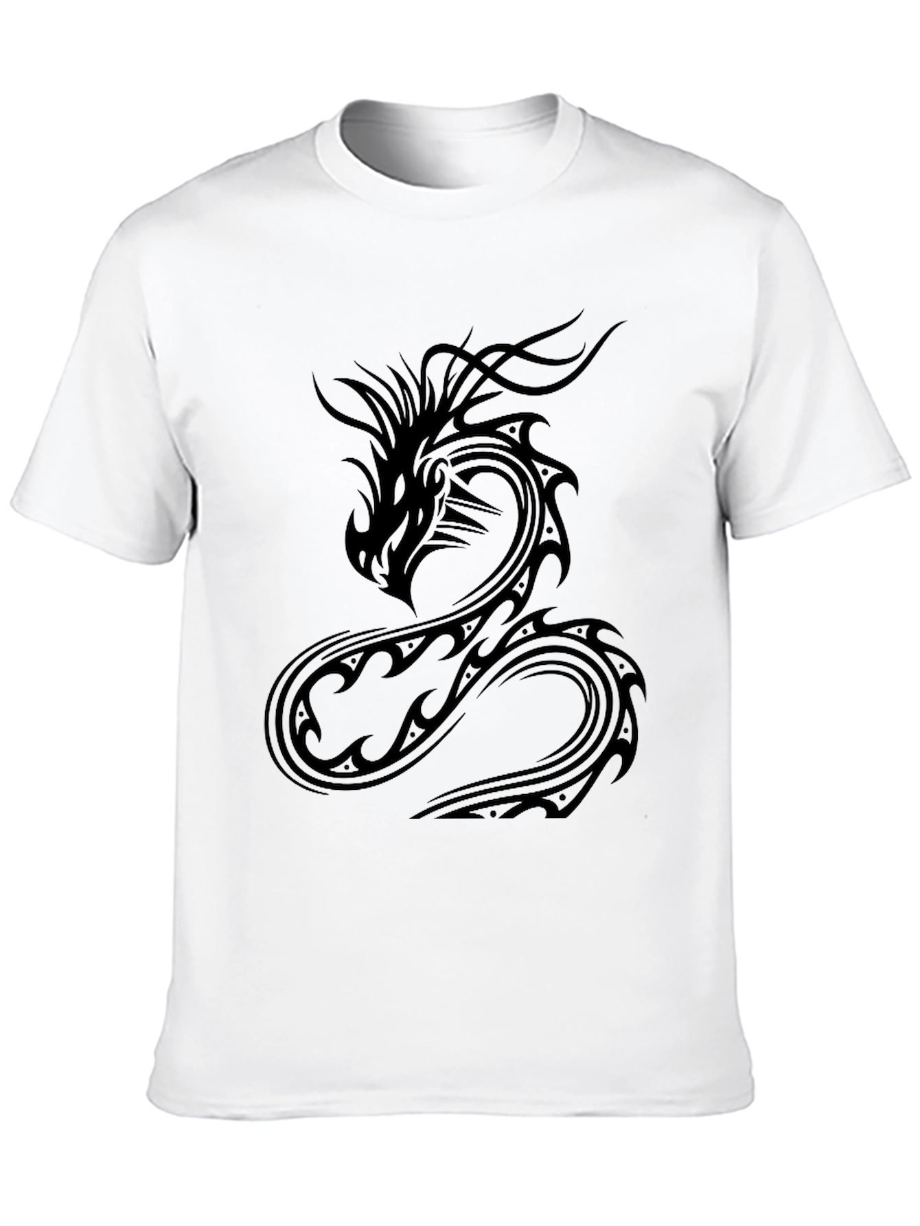 Black Dragon Graphic Tee - Black Cotton Casual Wear view 10