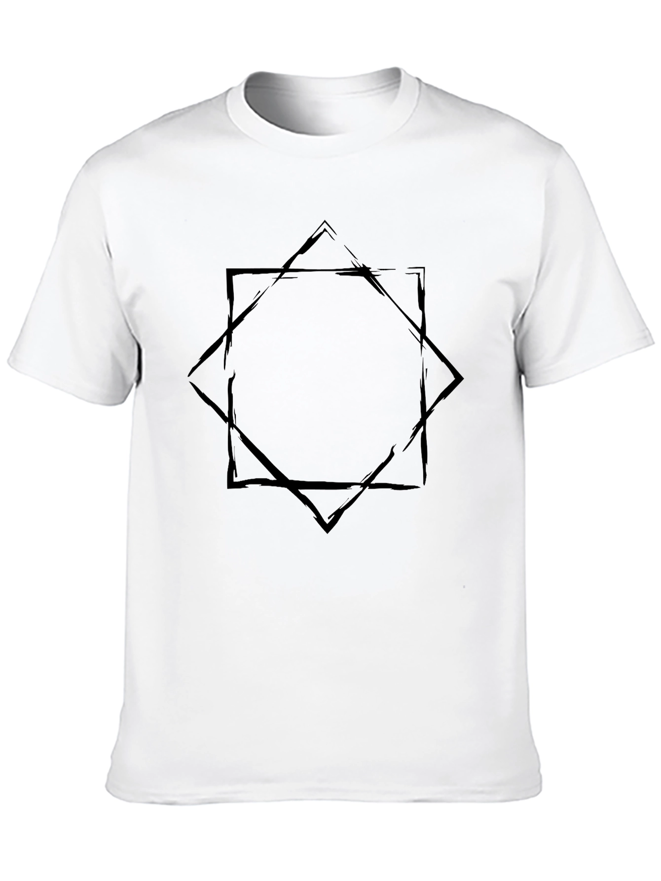 Black Geometric Black T-Shirt view 10