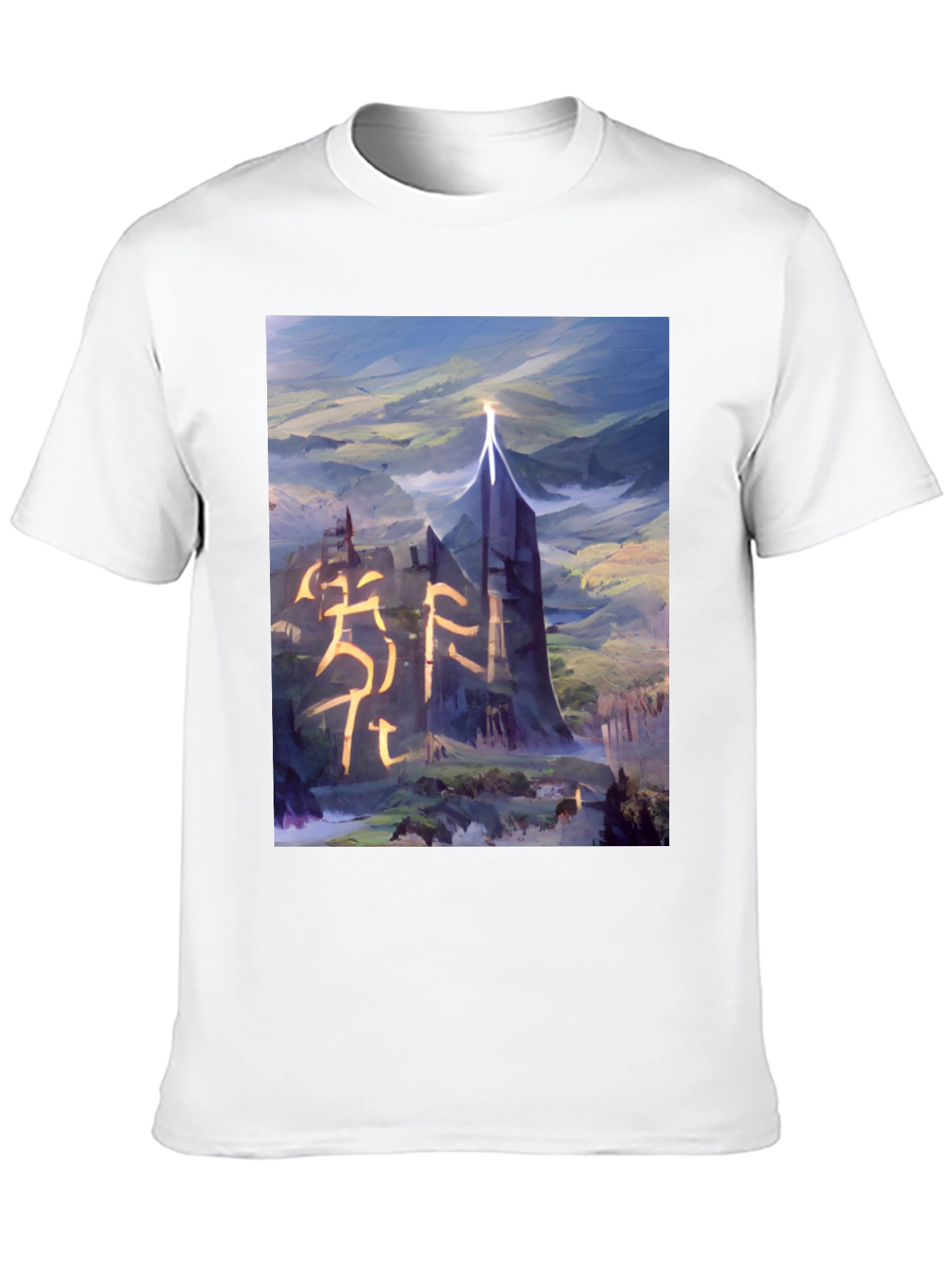 Black Fantasy Landscape Graphic Tee - Black T-Shirt view 10