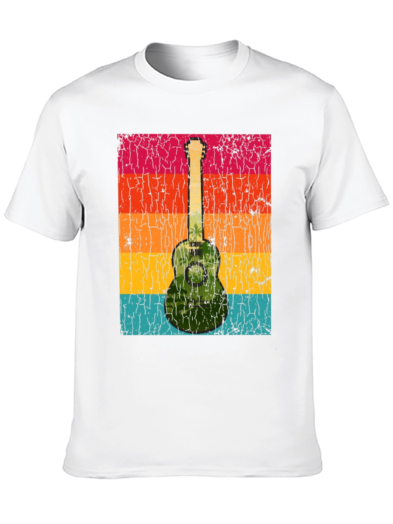 Black Retro Guitar T-Shirt - Tropical Vibes view 10