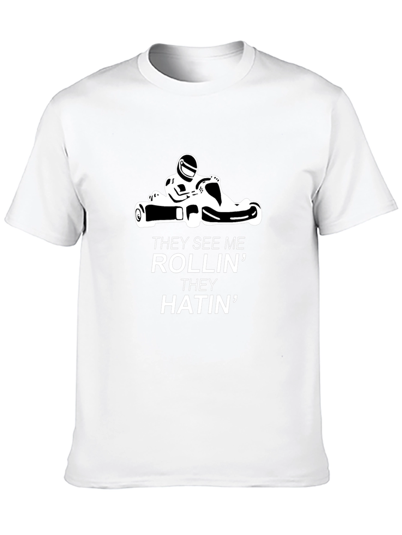 Black Rollin' Hatin' Go-Kart Black Tee view 10