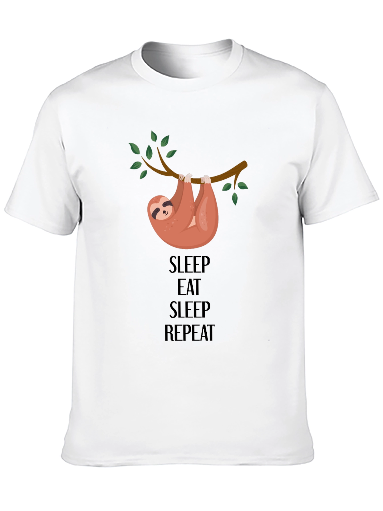 Black Sleep Eat Repeat Sloth Graphic Tee view 10
