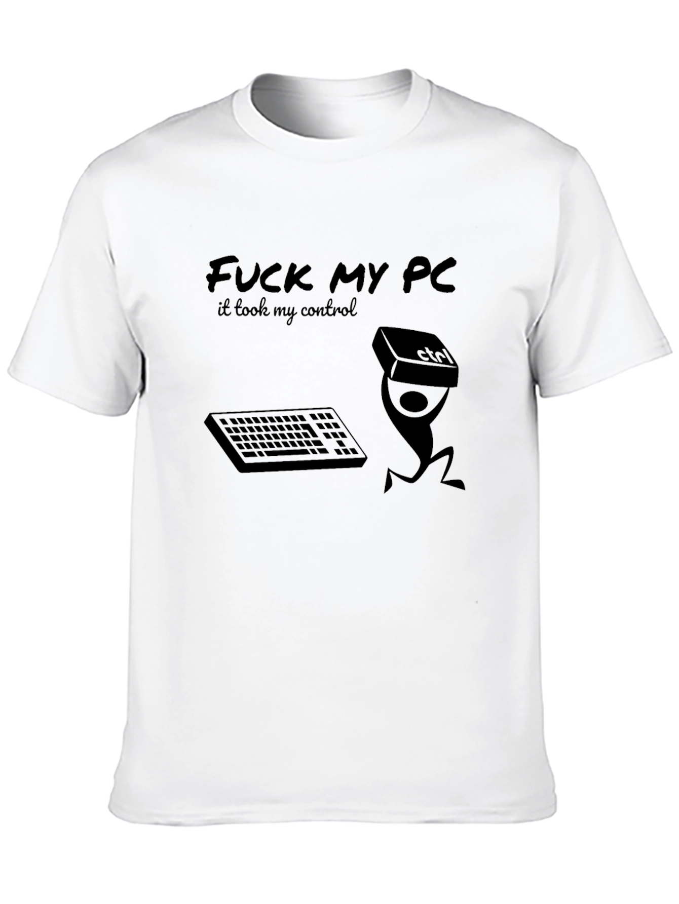 Black Funny PC Gamer T-Shirt - Control Freak Design view 10