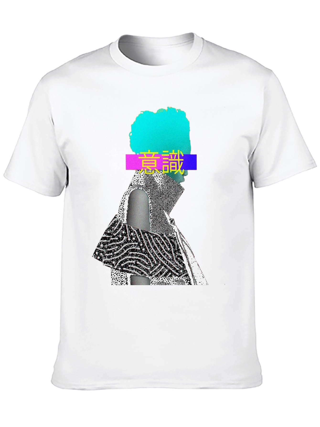 Black Abstract Graphic Print Crew Neck T-Shirt view 10