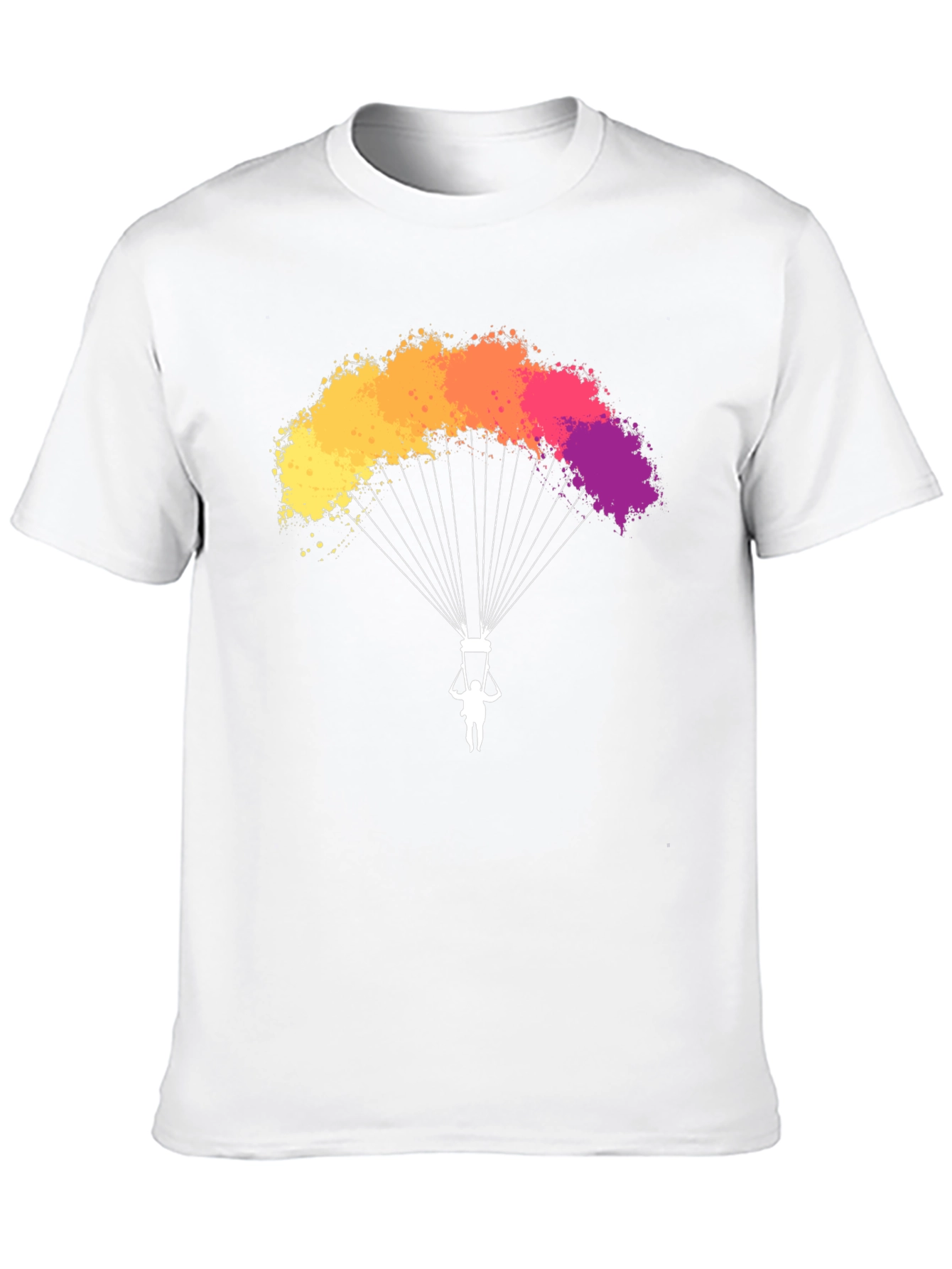 Black Parachute T-Shirt - Vibrant Colorful Design view 10