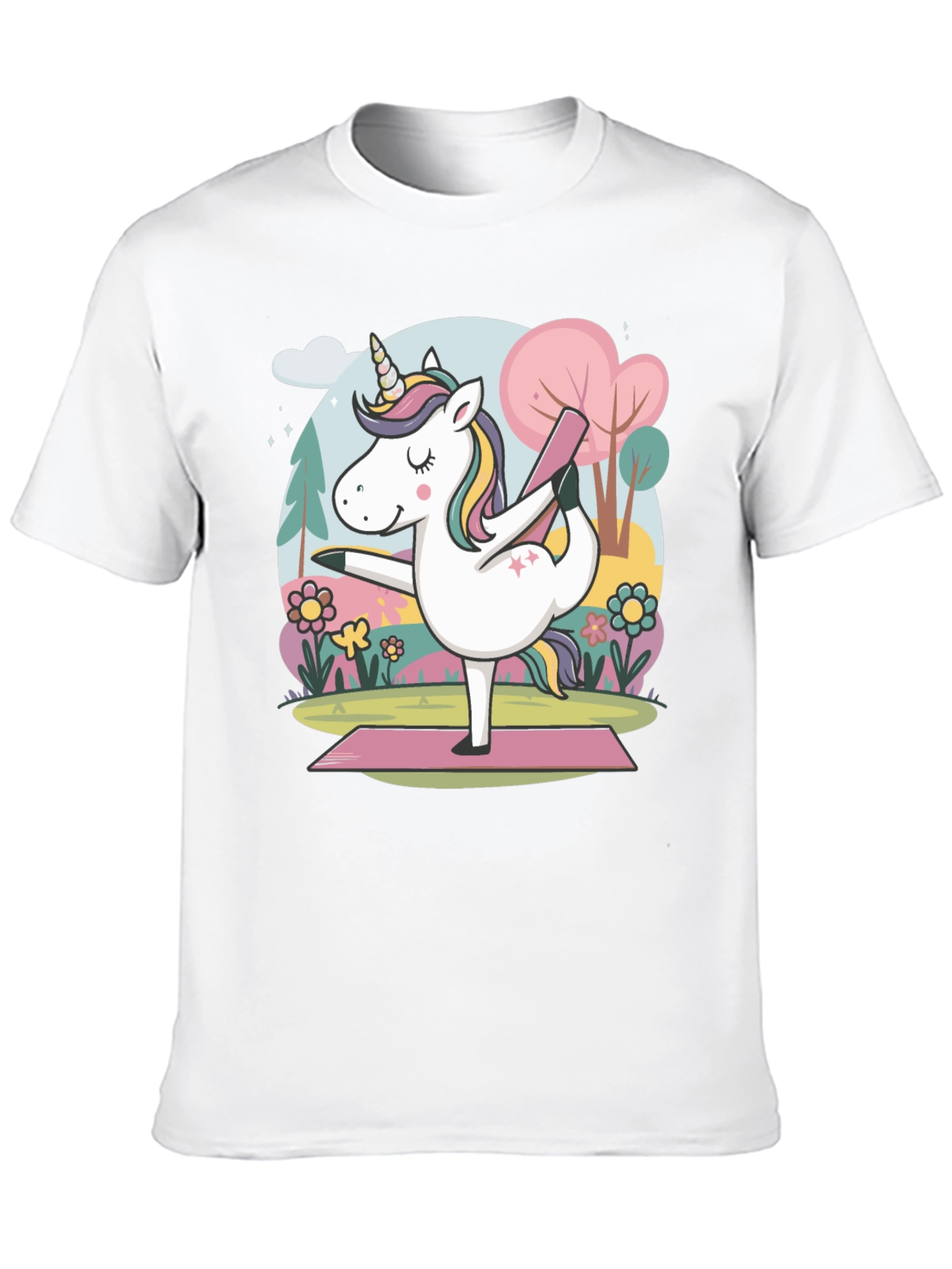 Black Unicorn Yoga T-Shirt - Relaxed Fit Cotton Tee view 10