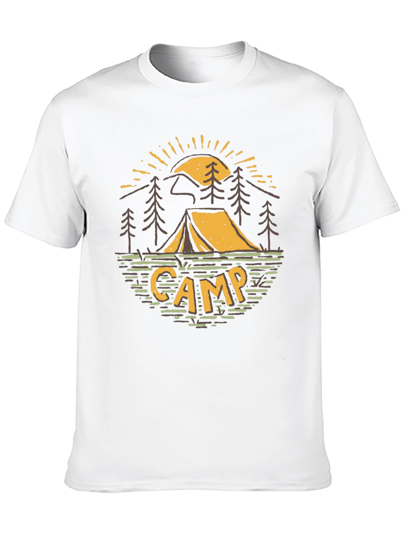 Black Camping Adventure Graphic Tee - Black Cotton T-Shirt view 10