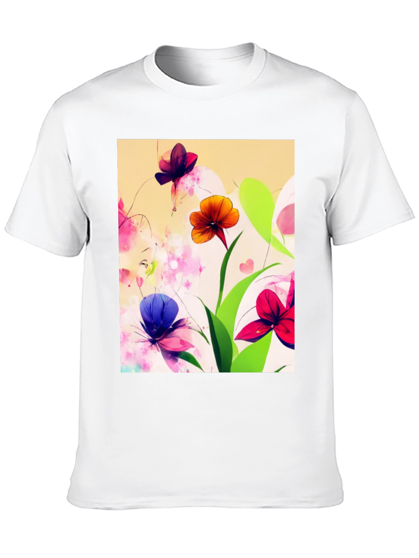 Black Floral Print Black T-Shirt view 10