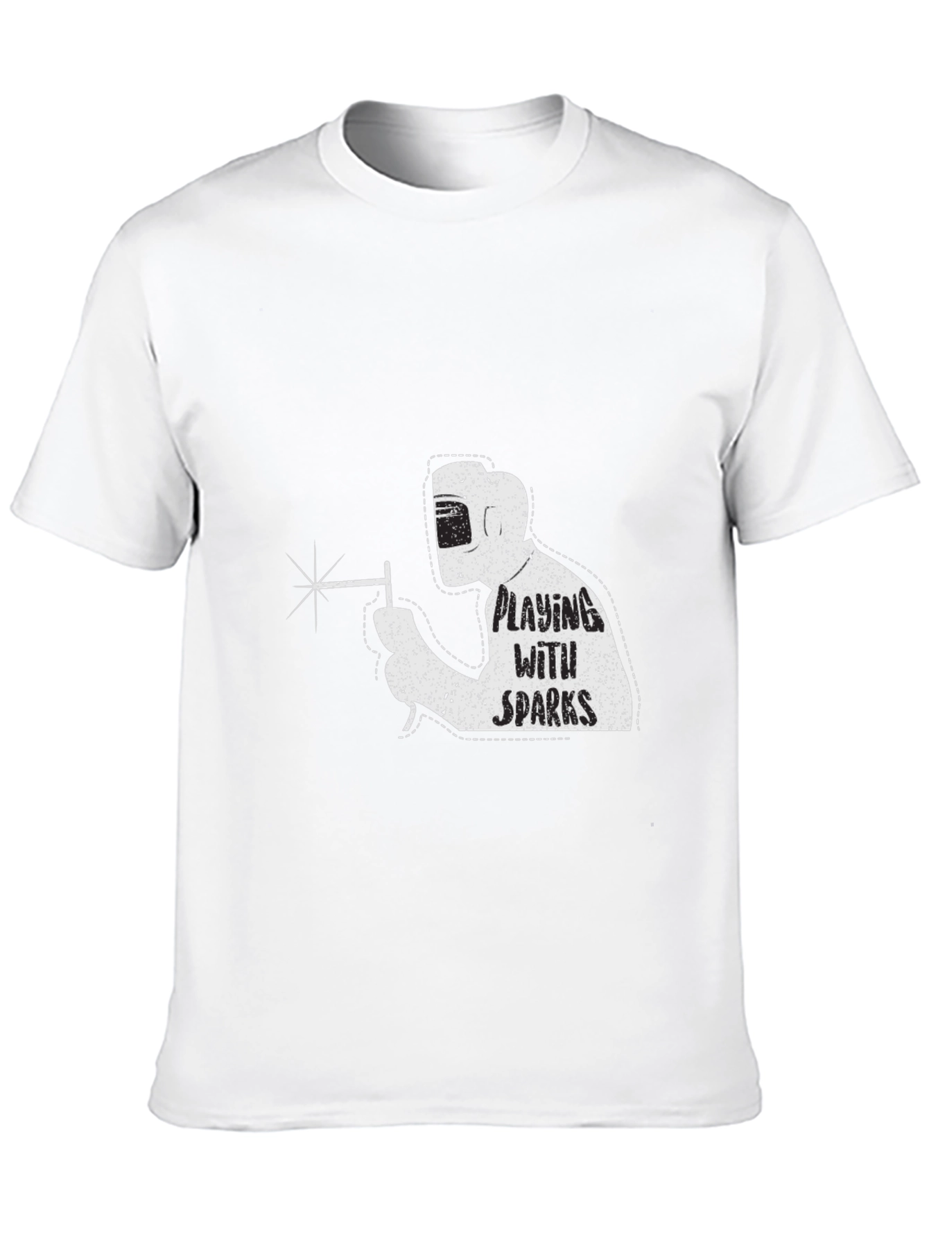 Black Welding Humor T-Shirt - Playing with Sparks view 10