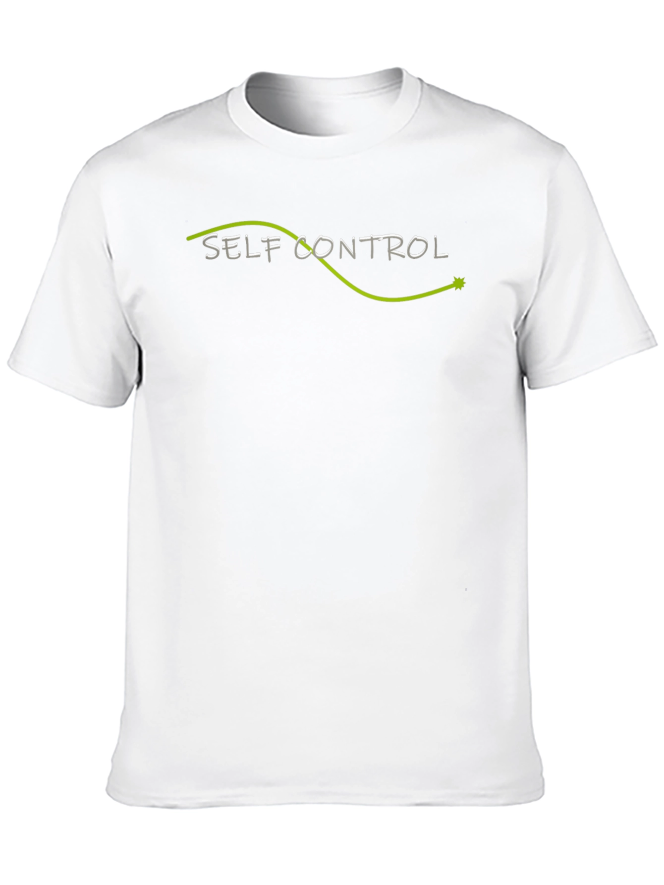 Black Self Control Graphic T-Shirt, Black Crew Neck Tee view 10