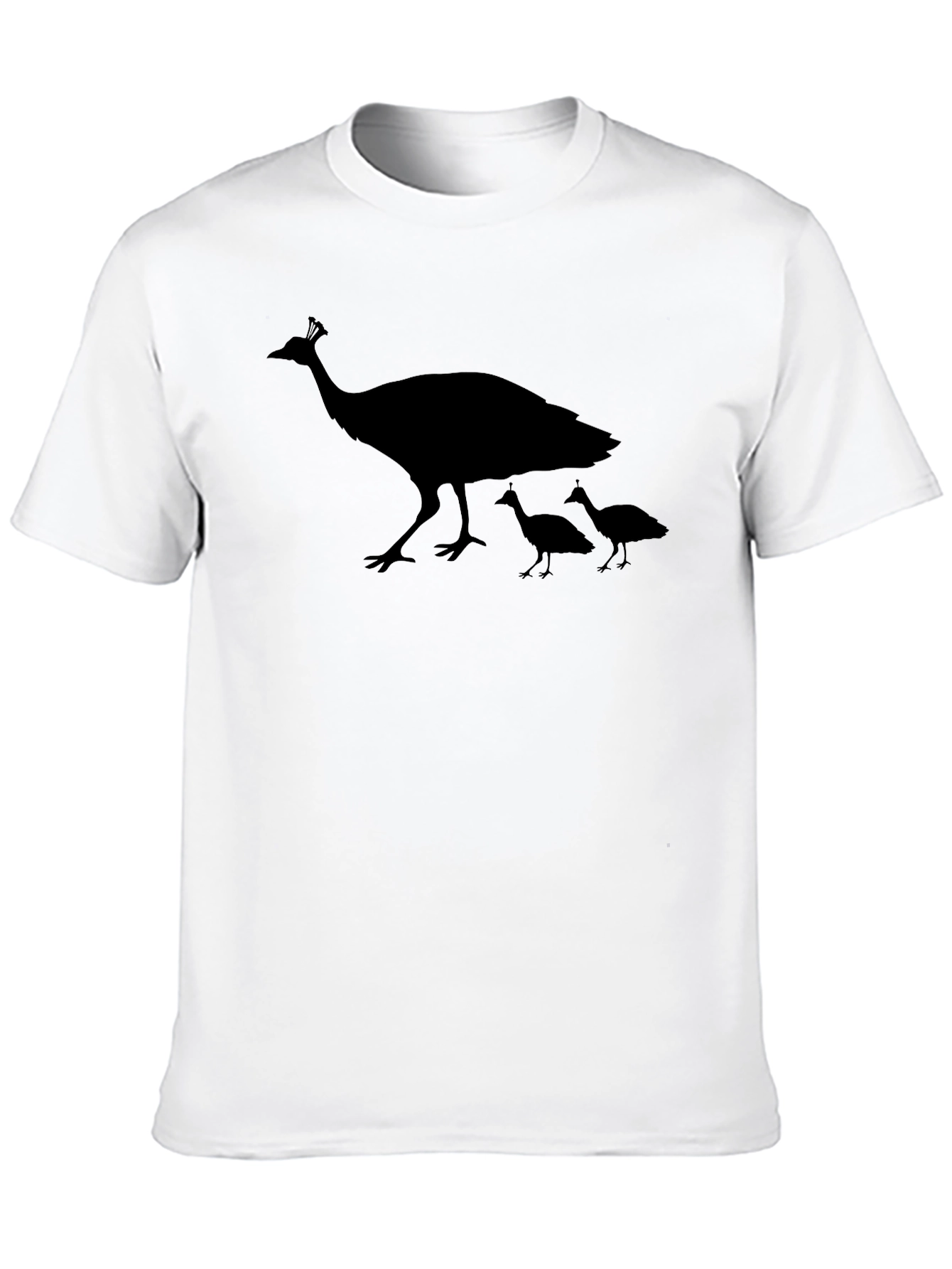 Black Peacock Family Graphic T-Shirt - Stylish Black Tee view 10