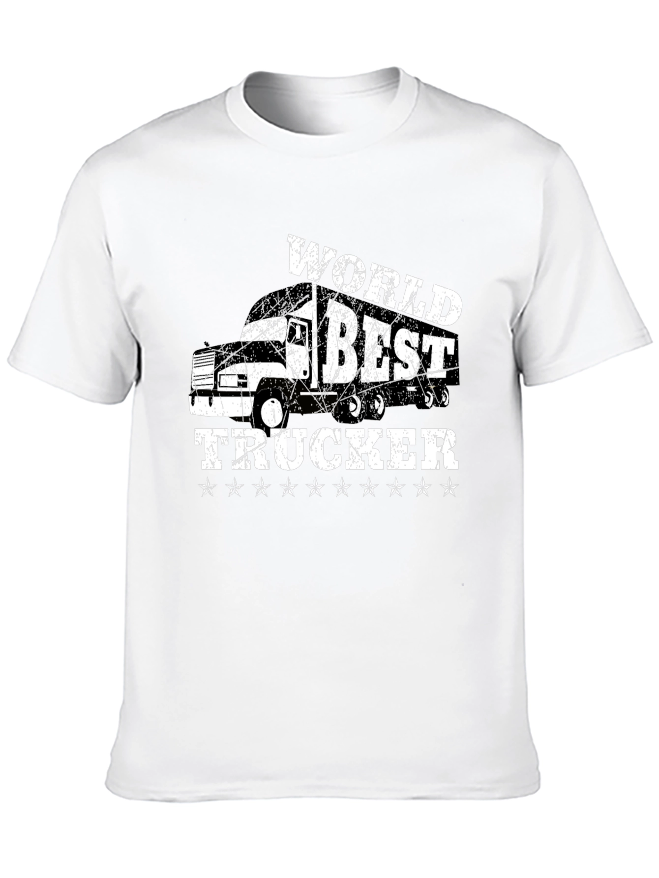 Black World's Best Trucker T-Shirt - Black Cotton Tee view 10
