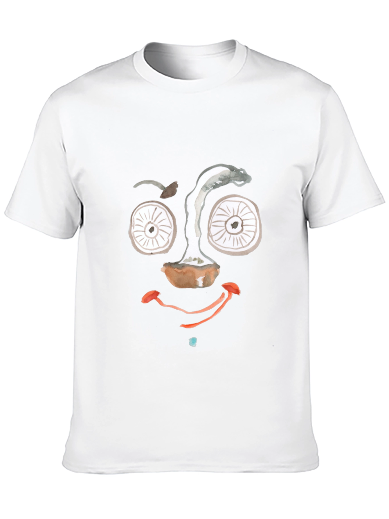 Black Mushroom Face Graphic Tee - Funky Black T-Shirt view 10