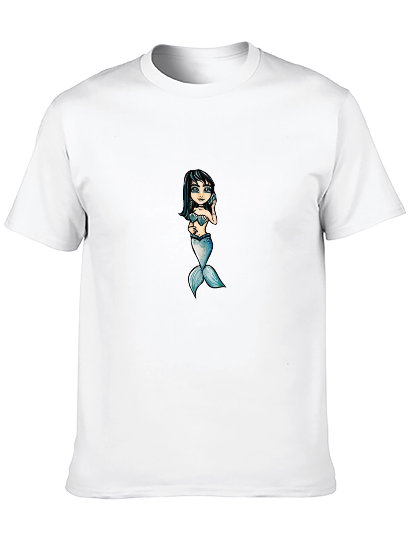 Black Mermaid Graphic Tee - Black Cotton T-Shirt view 10