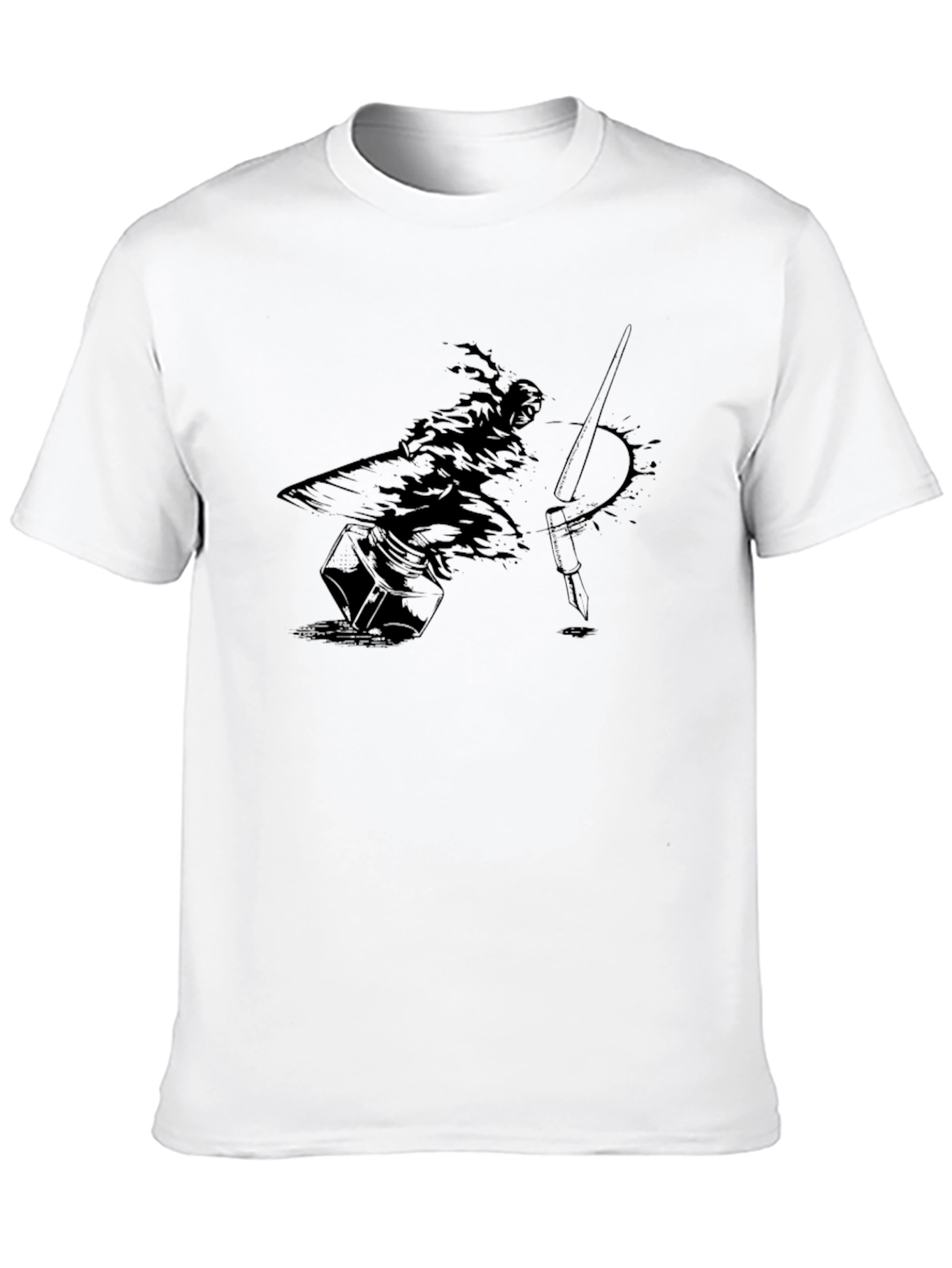 Black Ink Artist Graphic T-Shirt - Black Cotton Tee view 10
