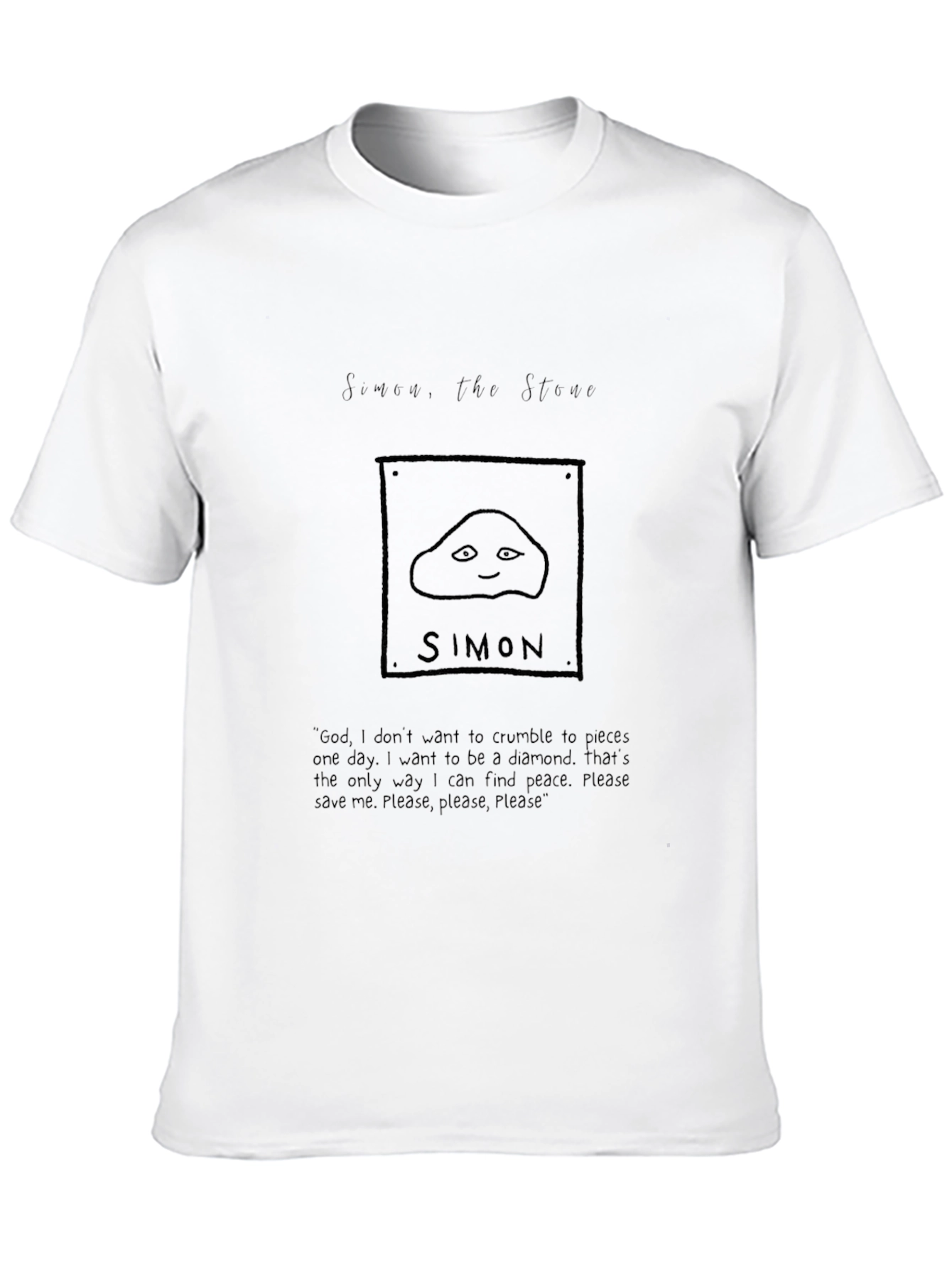 Black Simon the Stone Graphic Tee - Existential Humor Shirt view 10