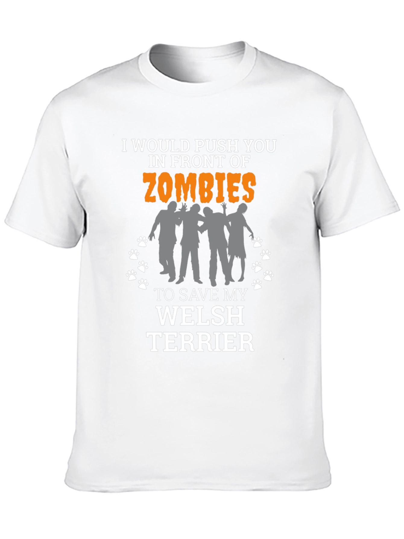 Black Funny Welsh Terrier Zombie T-Shirt view 10