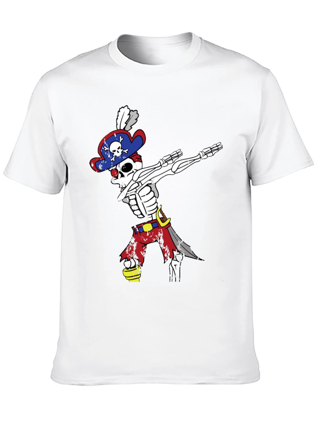 Black Dabbing Pirate Skeleton T-Shirt - Men's Black Tee view 10