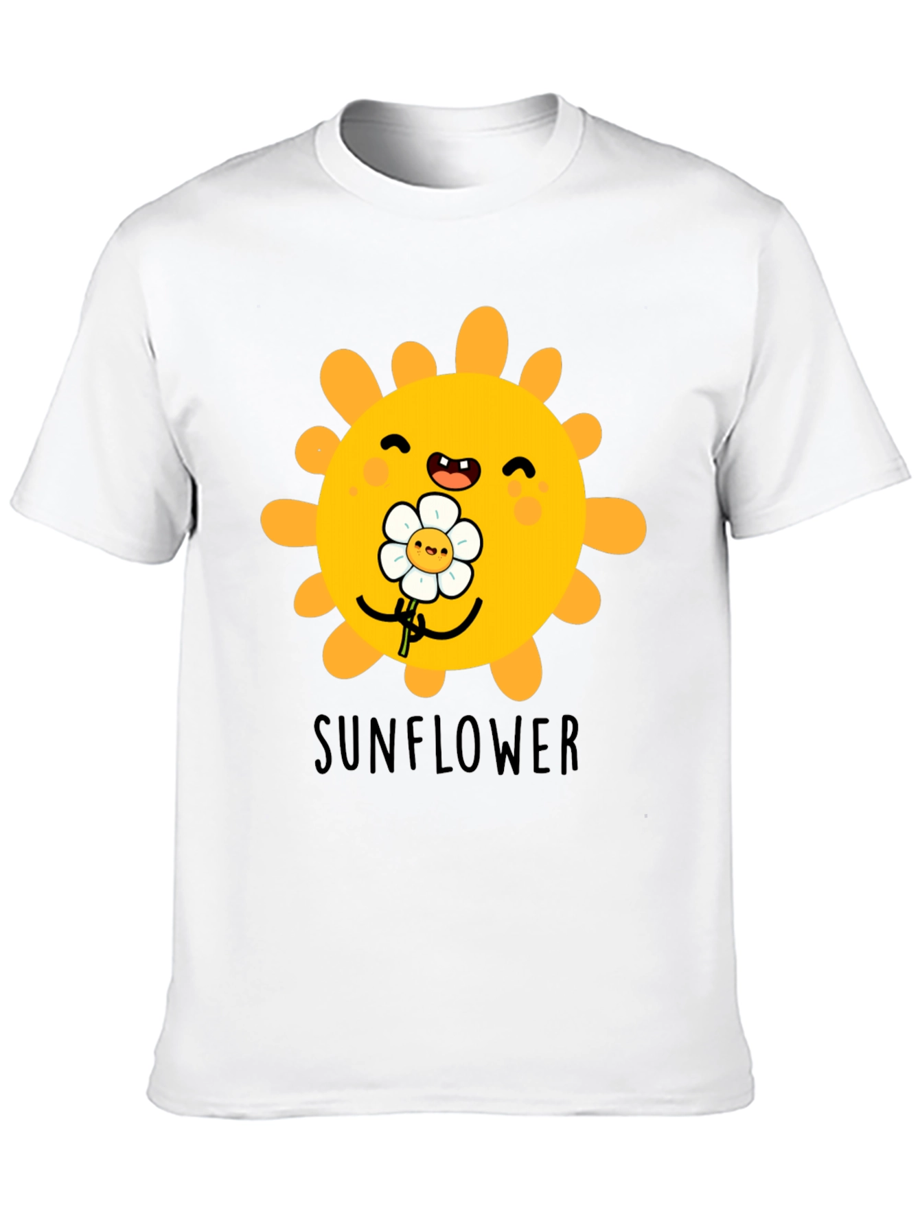 Black Cute Sunflower Graphic T-Shirt - Black view 10