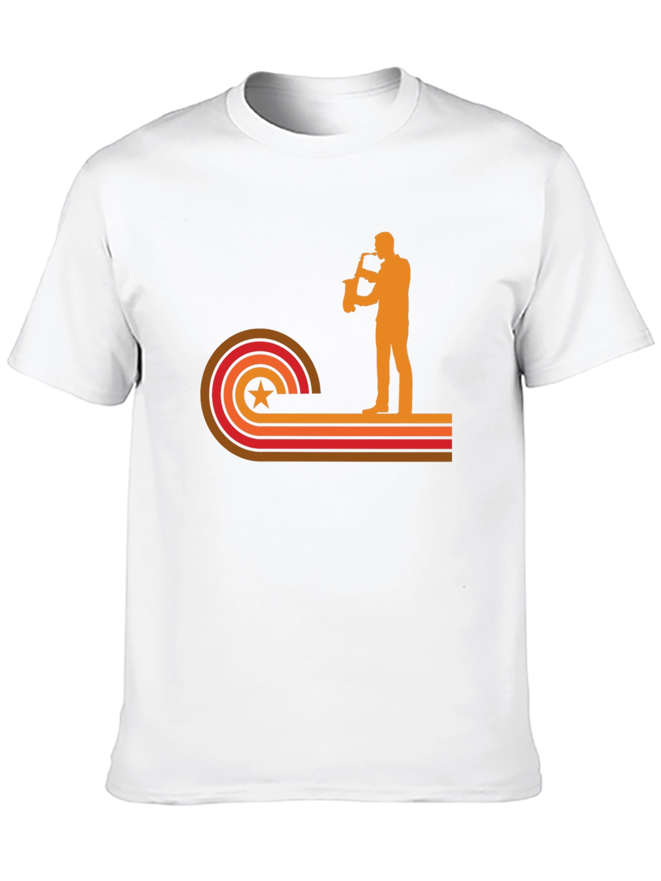 Black Retro Saxophone Player Graphic T-Shirt view 10
