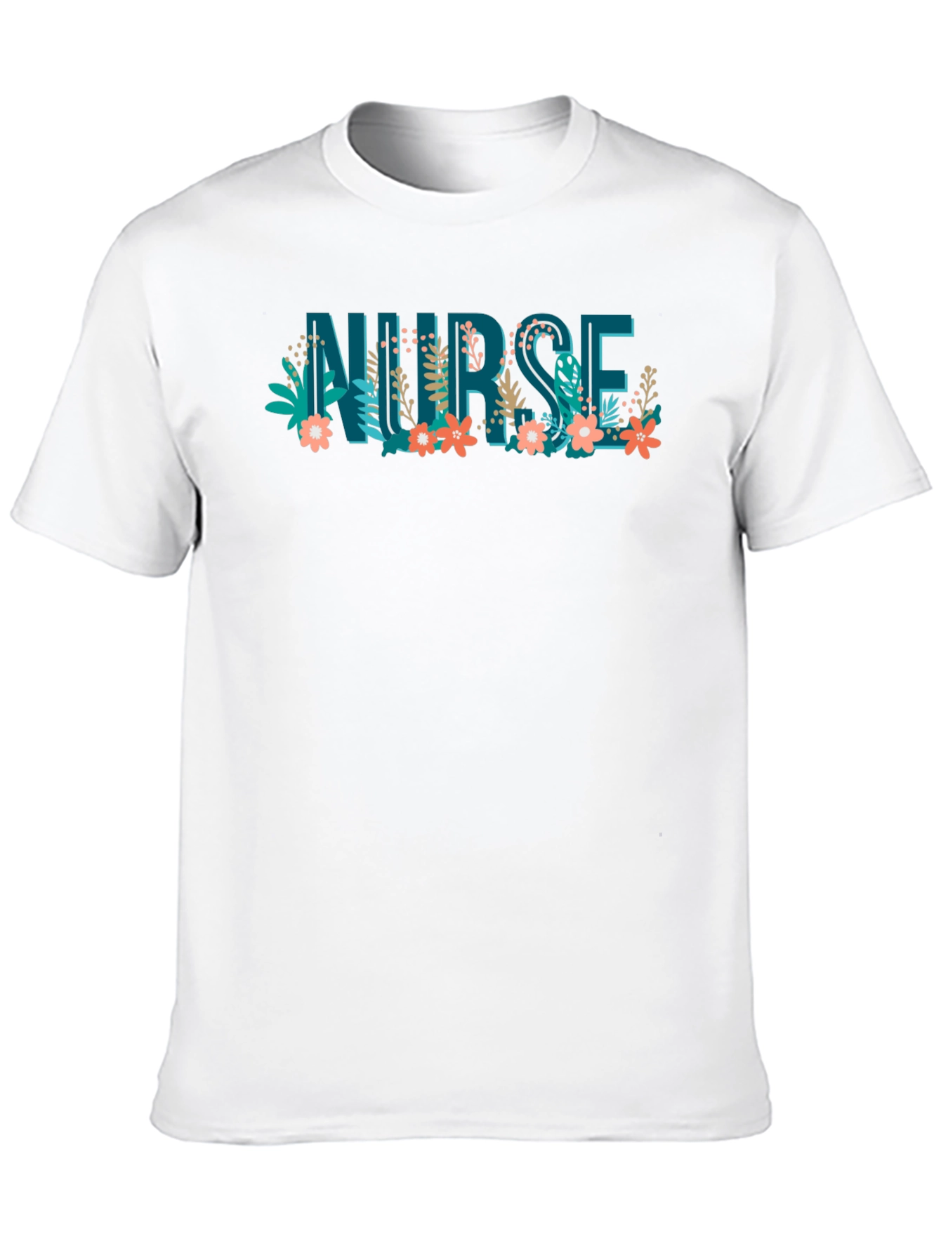 Black Floral Nurse Graphic T-Shirt - Comfort and Style view 10