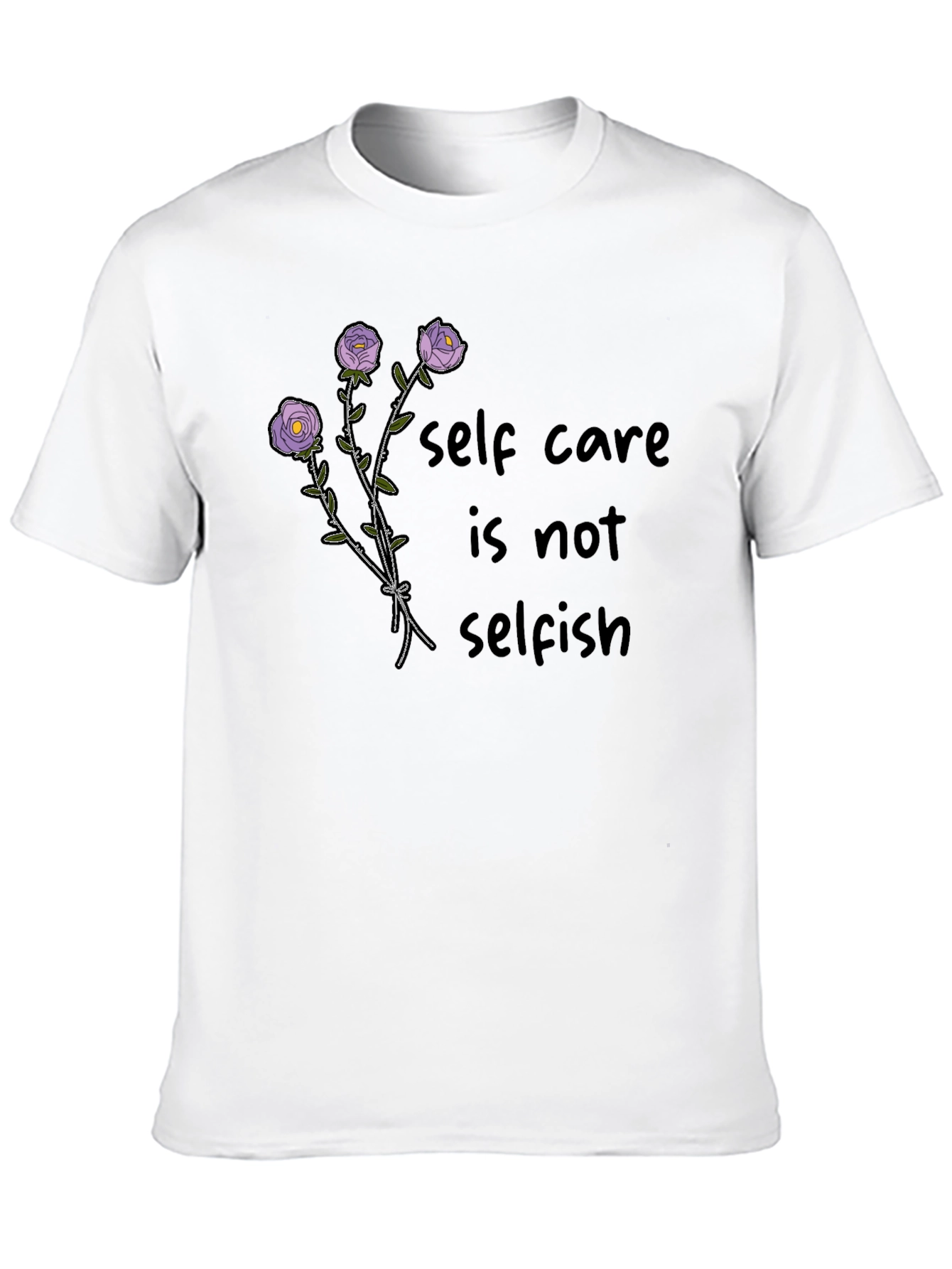 Black Self Care Roses T-Shirt - Soft Cotton, Stylish Design view 10