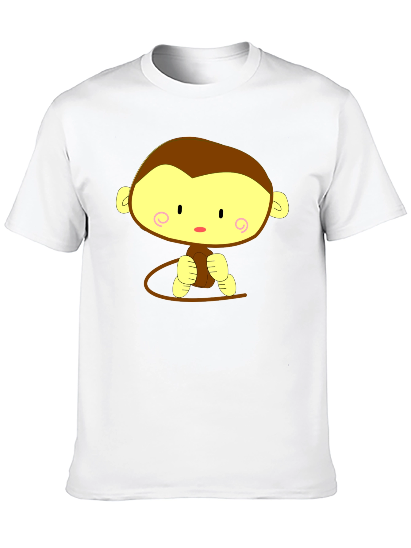 Black Cute Cartoon Monkey Graphic Tee - Unisex Black T-Shirt view 10
