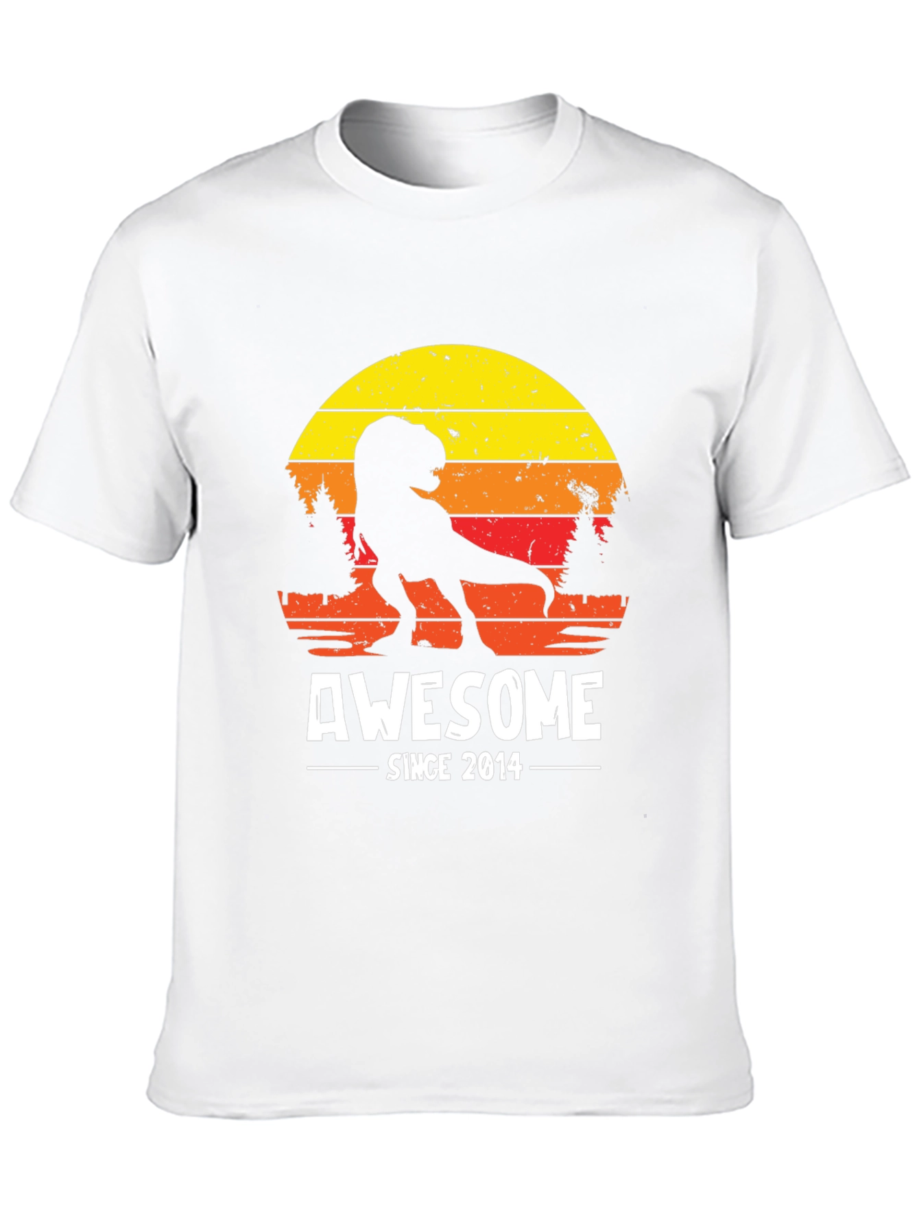 Black Awesome Since 2014 Dinosaur T-Shirt view 10