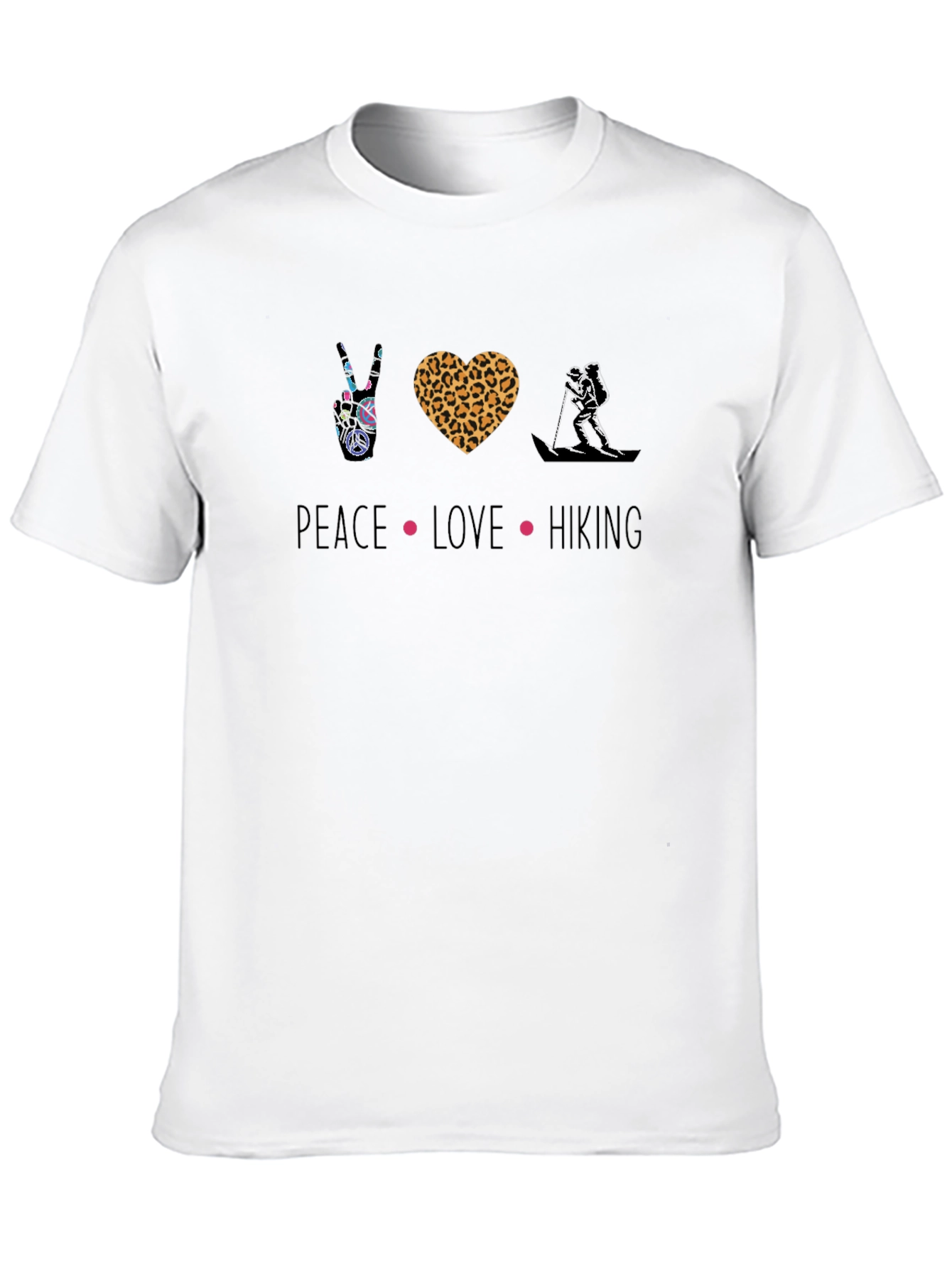 Black Peace Love Hiking Graphic Tee - Black view 10